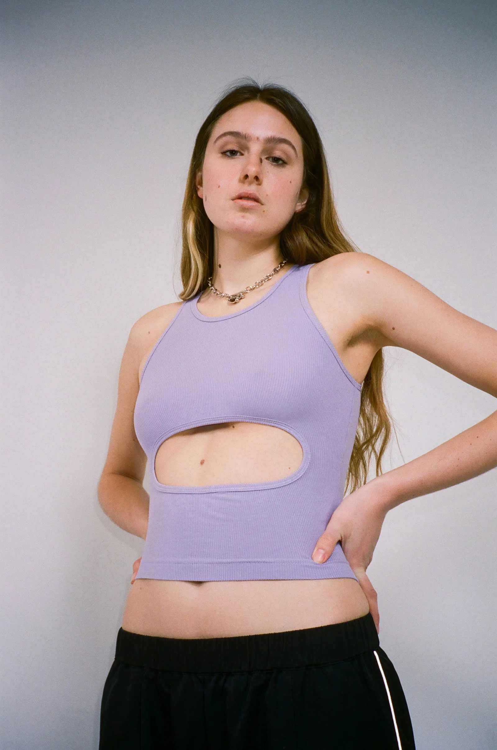 RIBLET TANK IN LILAC sold by Sandy Liang product image thumbnail 4