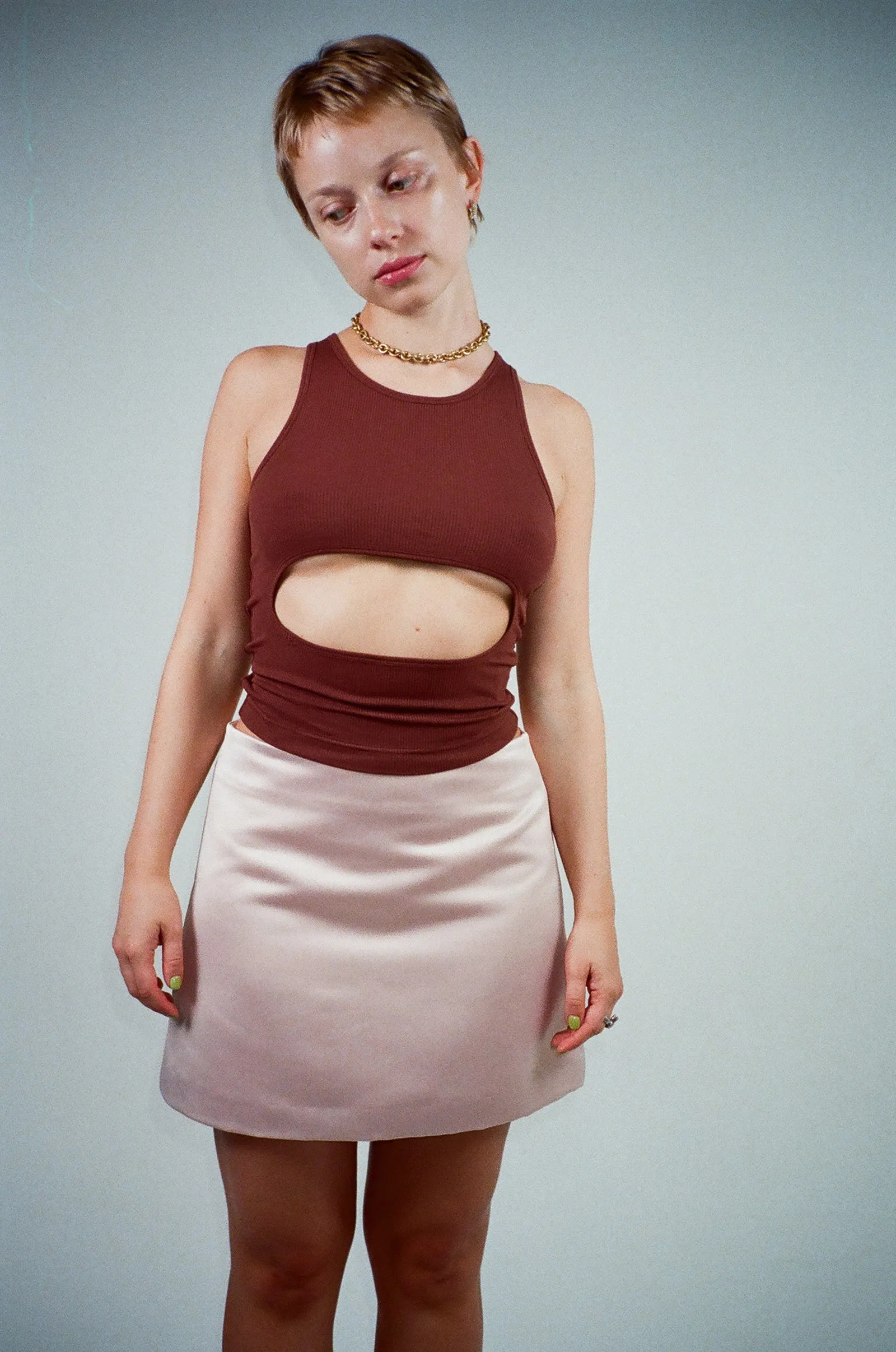 RIBLET TANK IN COCOA sold by Sandy Liang product image thumbnail 3