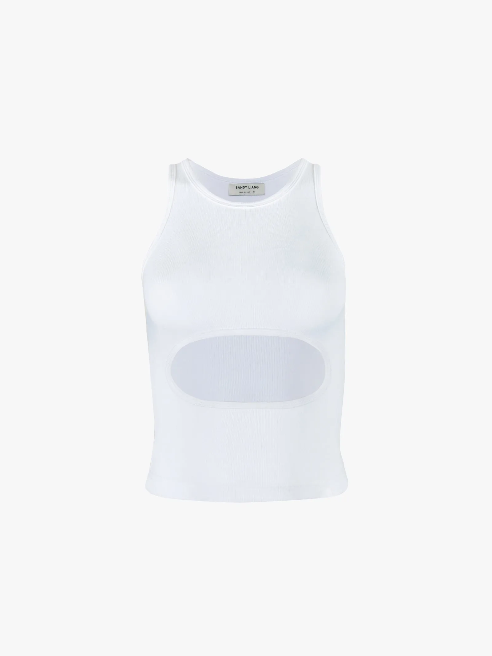 RIBLET TANK IN BLANC sold by Sandy Liang