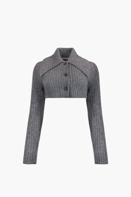 MULLED CARDIGAN IN SIDEWALK sold by Sandy Liang