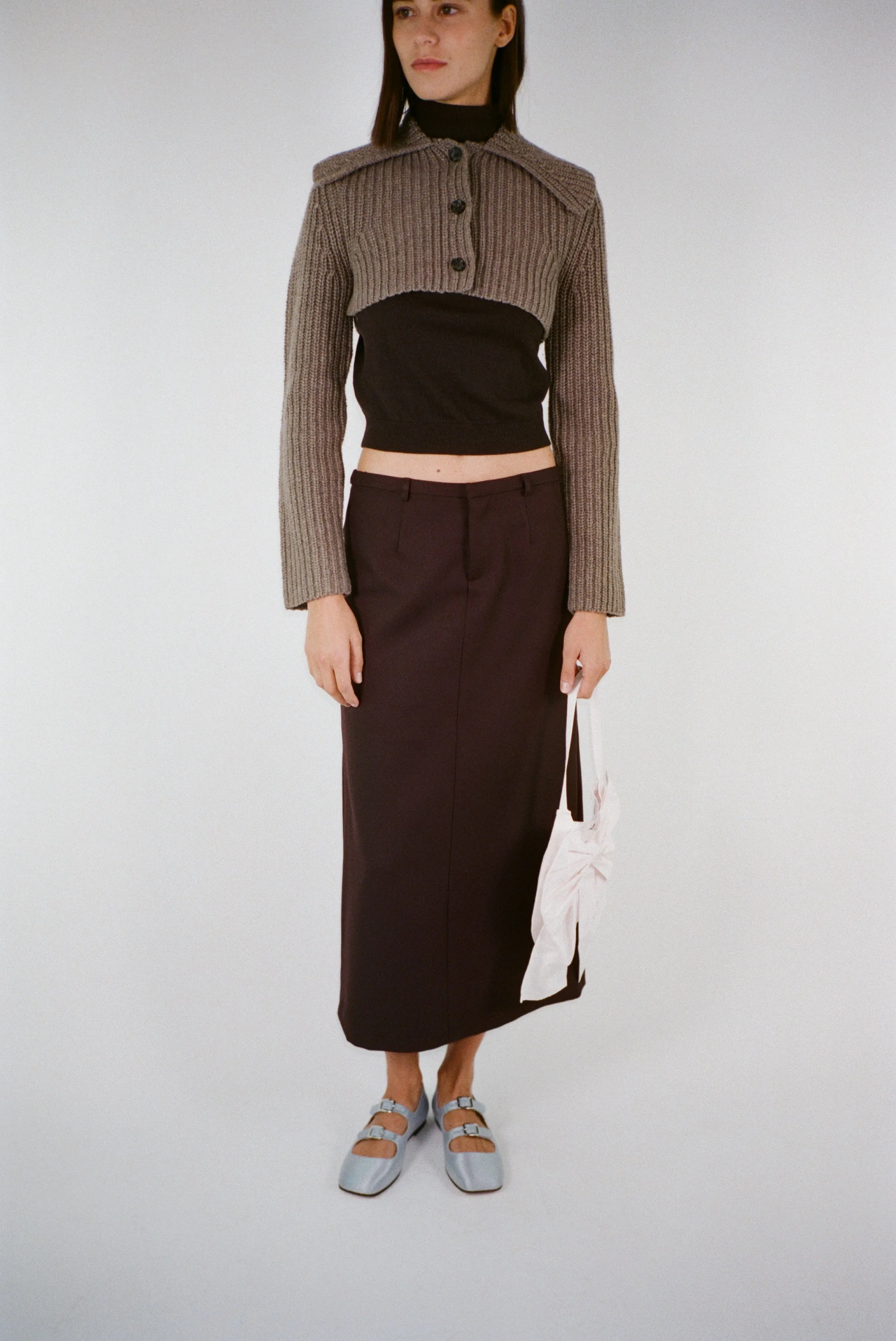 MULLED CARDIGAN IN HOJICHA sold by Sandy Liang product image thumbnail 2
