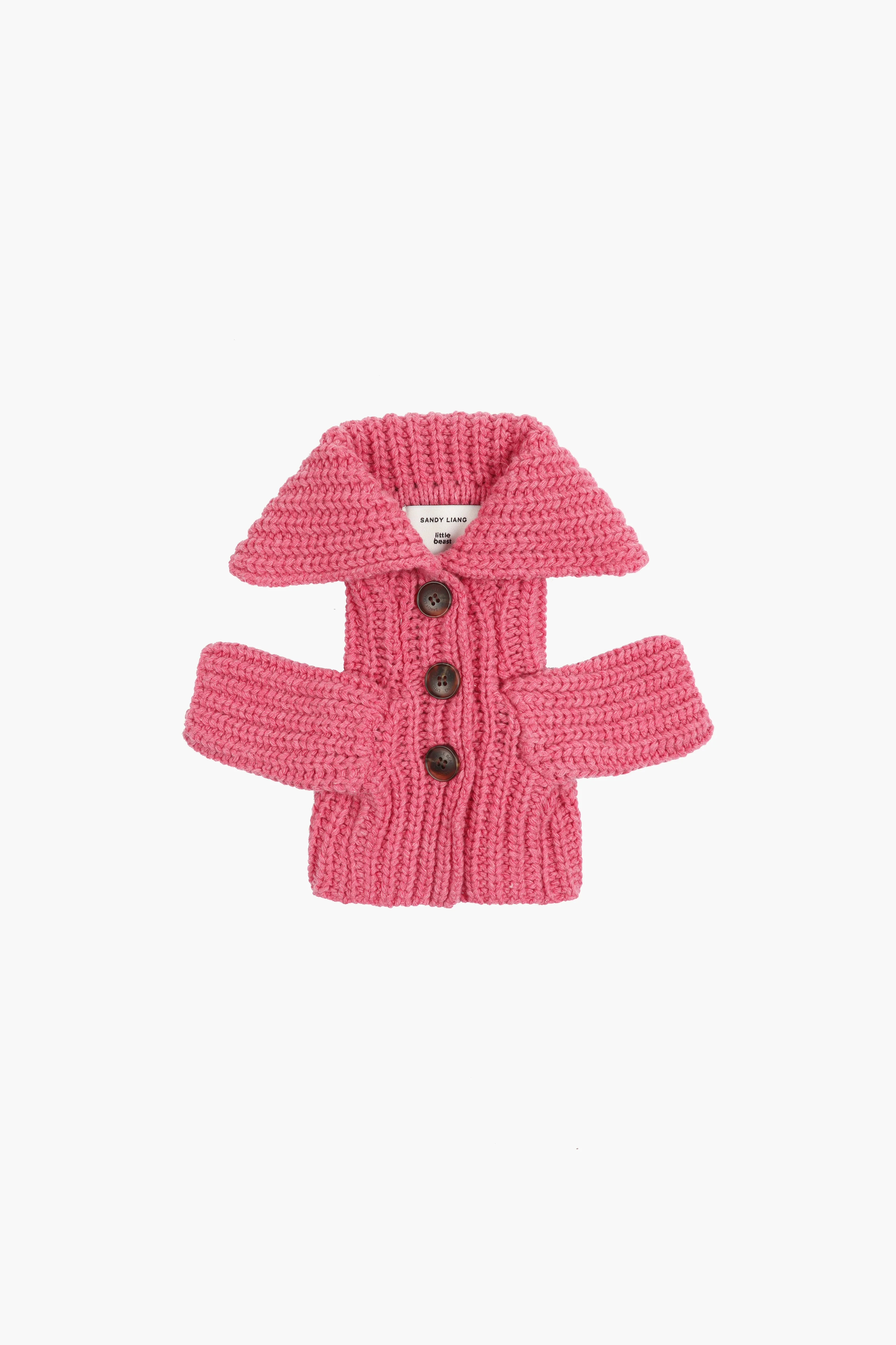 LIL PET MULLED CARDIGAN IN CARNATION sold by Sandy Liang