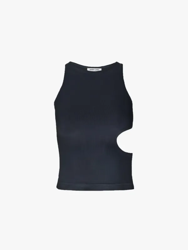 SLIGHT TANK IN NOIR sold by Sandy Liang