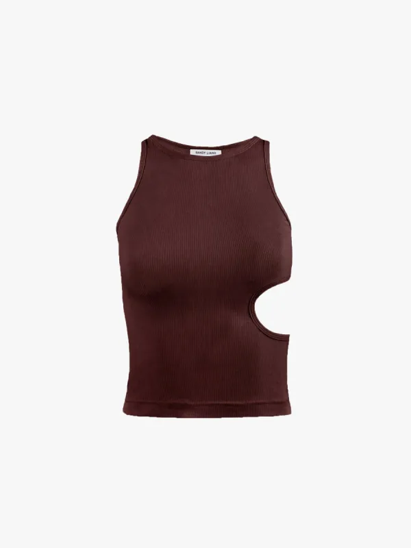 SLIGHT TANK IN COCOA sold by Sandy Liang