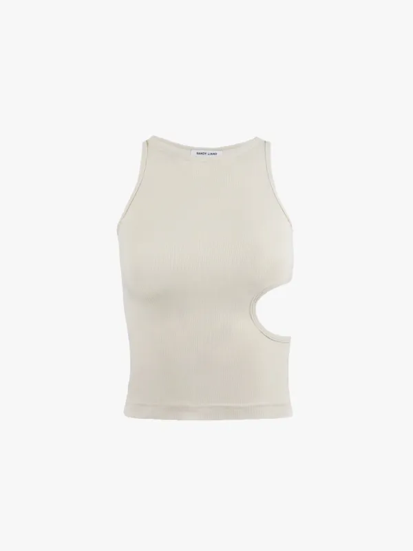 SLIGHT TANK IN CREAM sold by Sandy Liang
