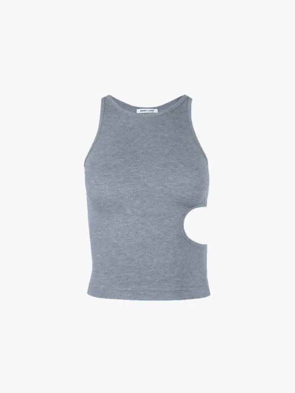 SLIGHT TANK IN CLOUD GREY sold by Sandy Liang