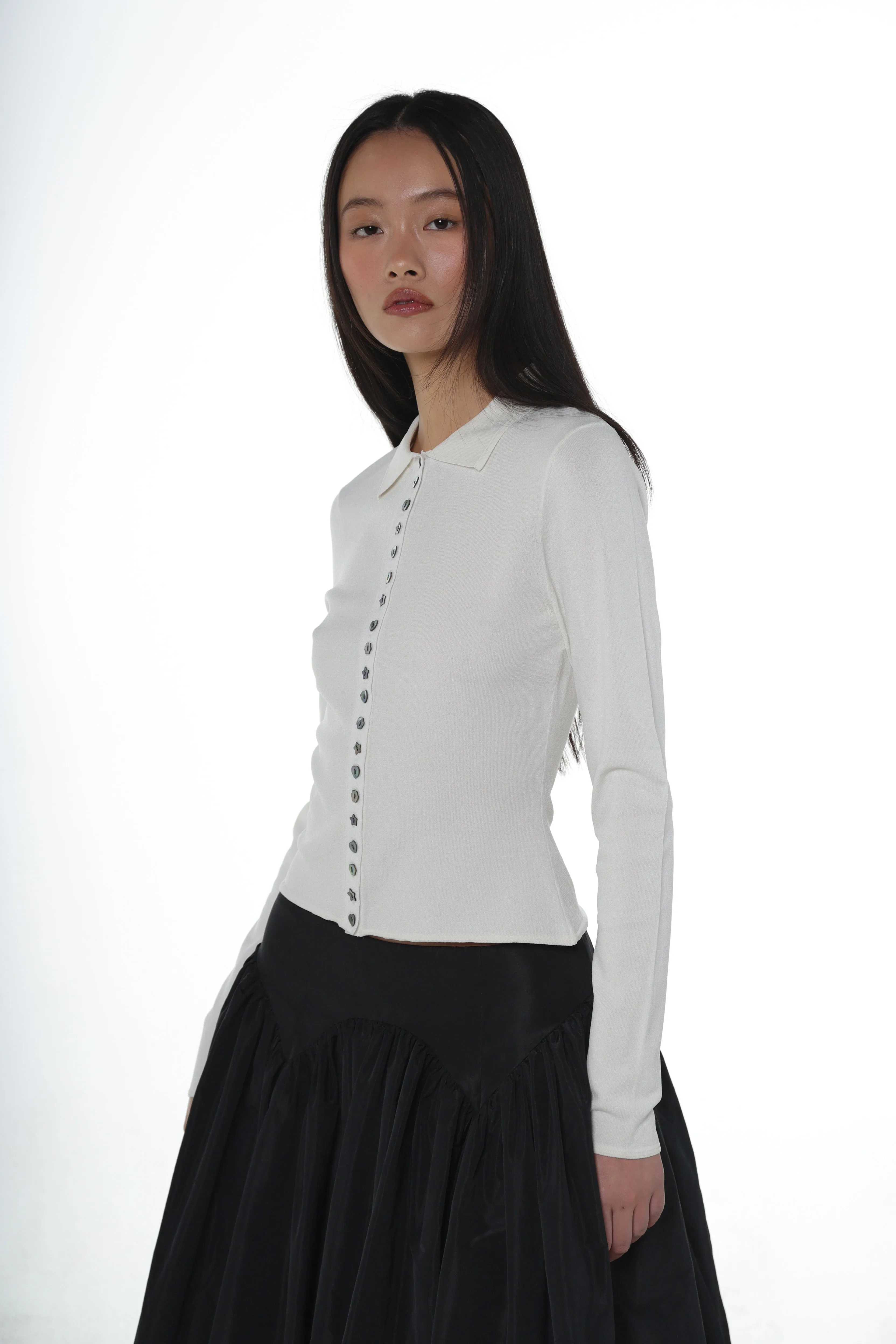 FICTION CARDIGAN IN WHITE sold by Sandy Liang product image thumbnail 4