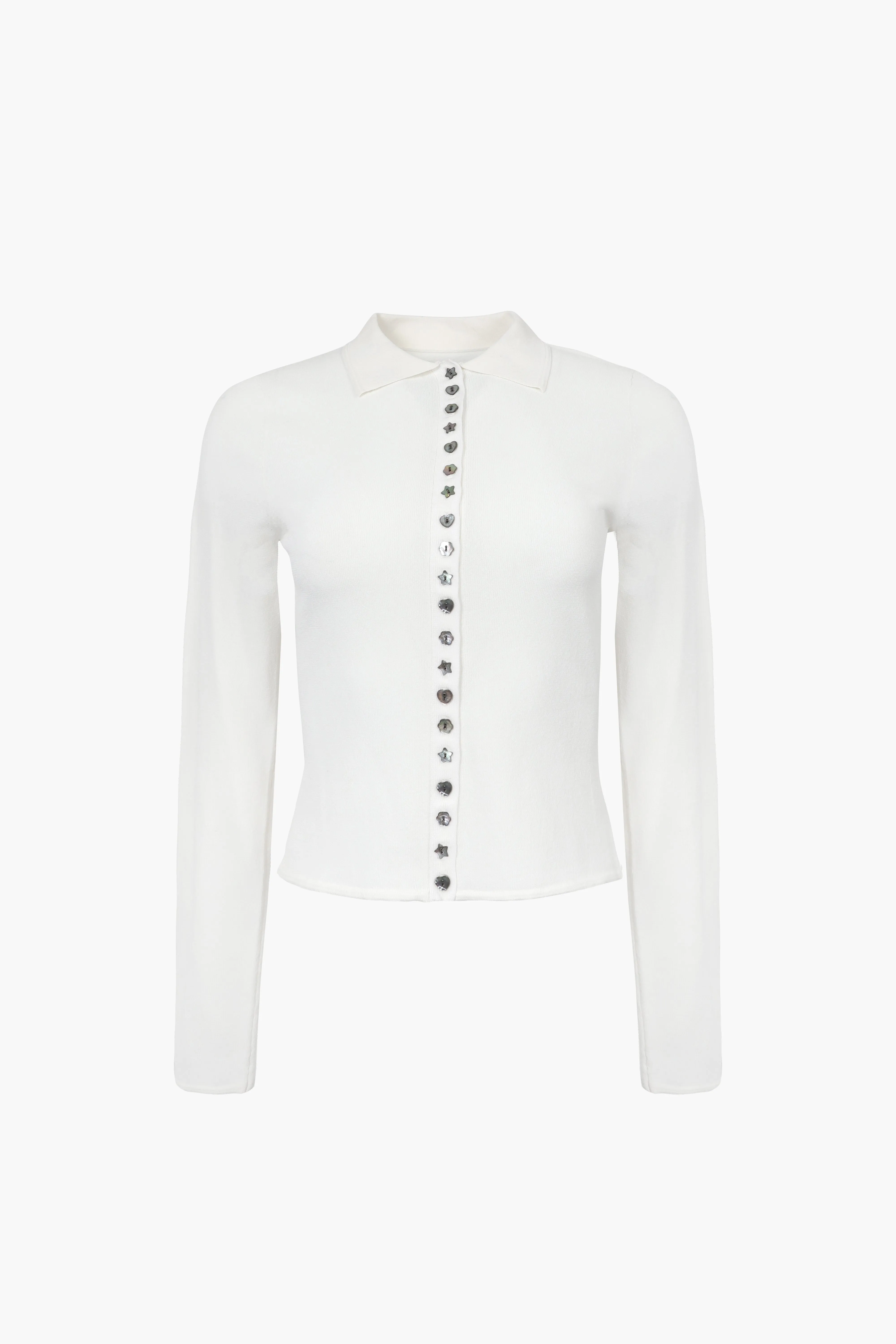 FICTION CARDIGAN IN WHITE sold by Sandy Liang