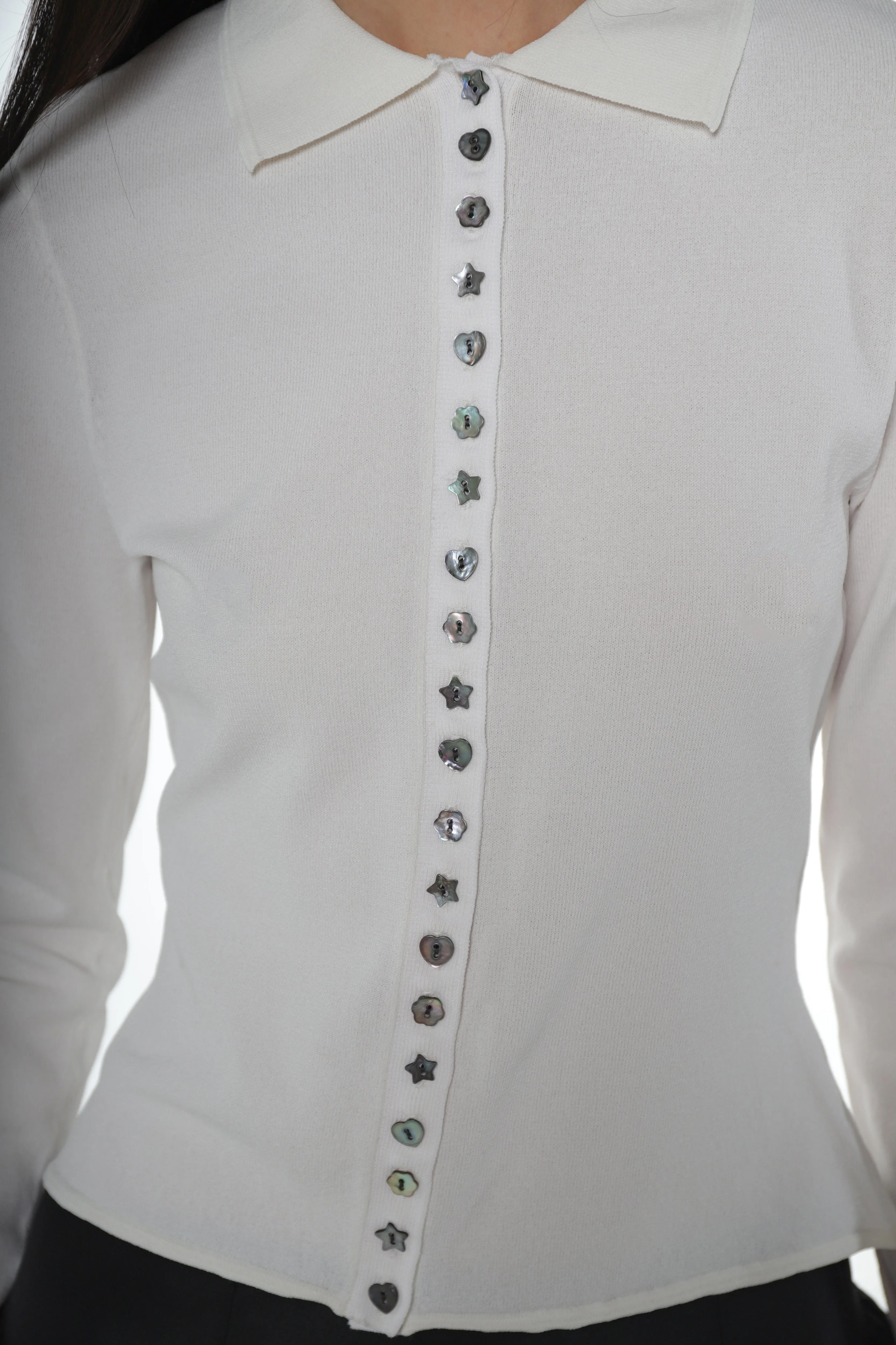 FICTION CARDIGAN IN WHITE sold by Sandy Liang product image thumbnail 3