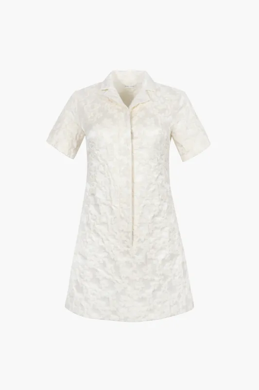 NURSE DRESS IN IVORY FLORAL JACQUARD made by Sandy Liang
