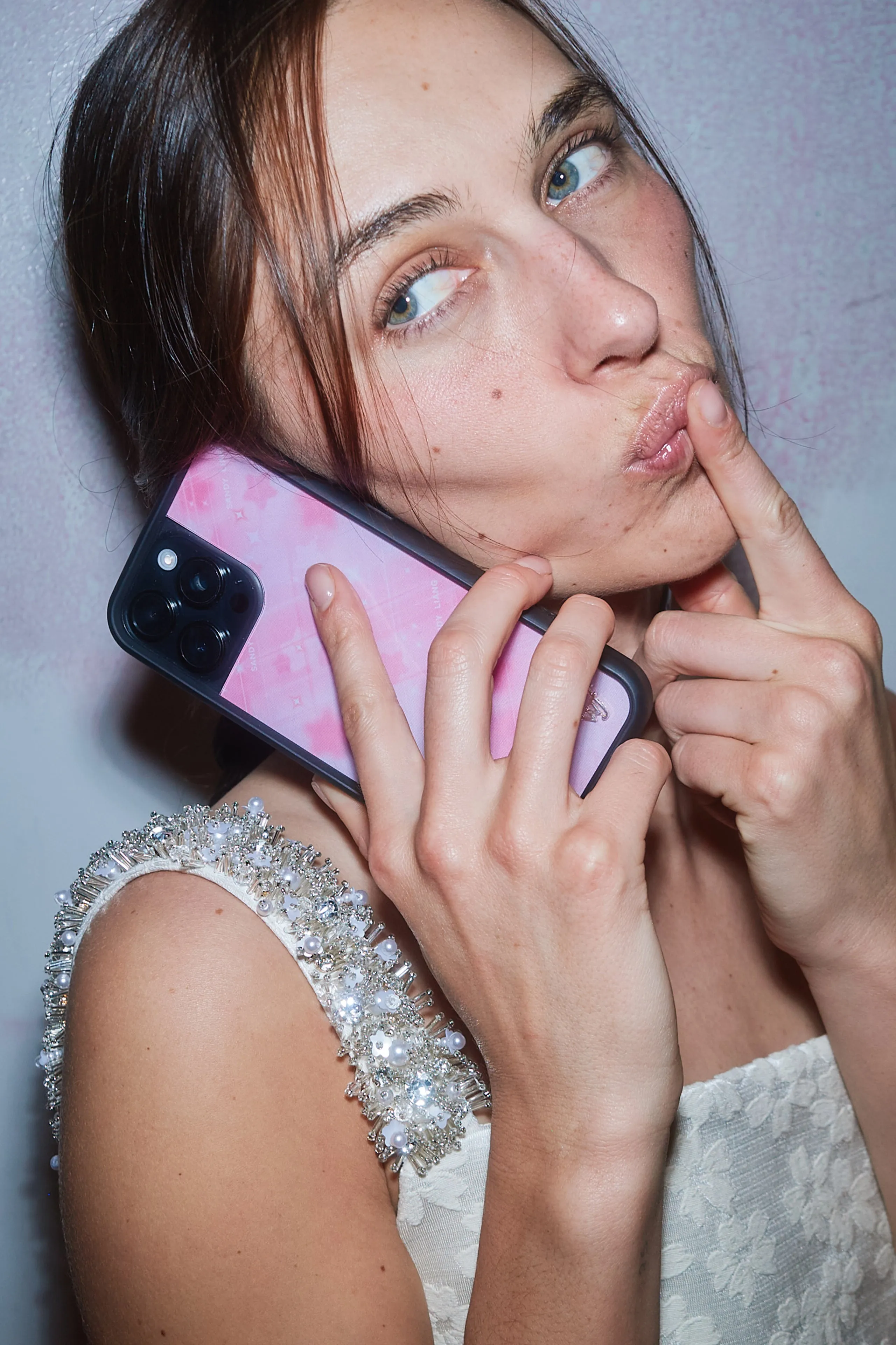 SL X WILDFLOWER STARRY PLAID IPHONE PLUS CASE sold by Sandy Liang product image thumbnail 2