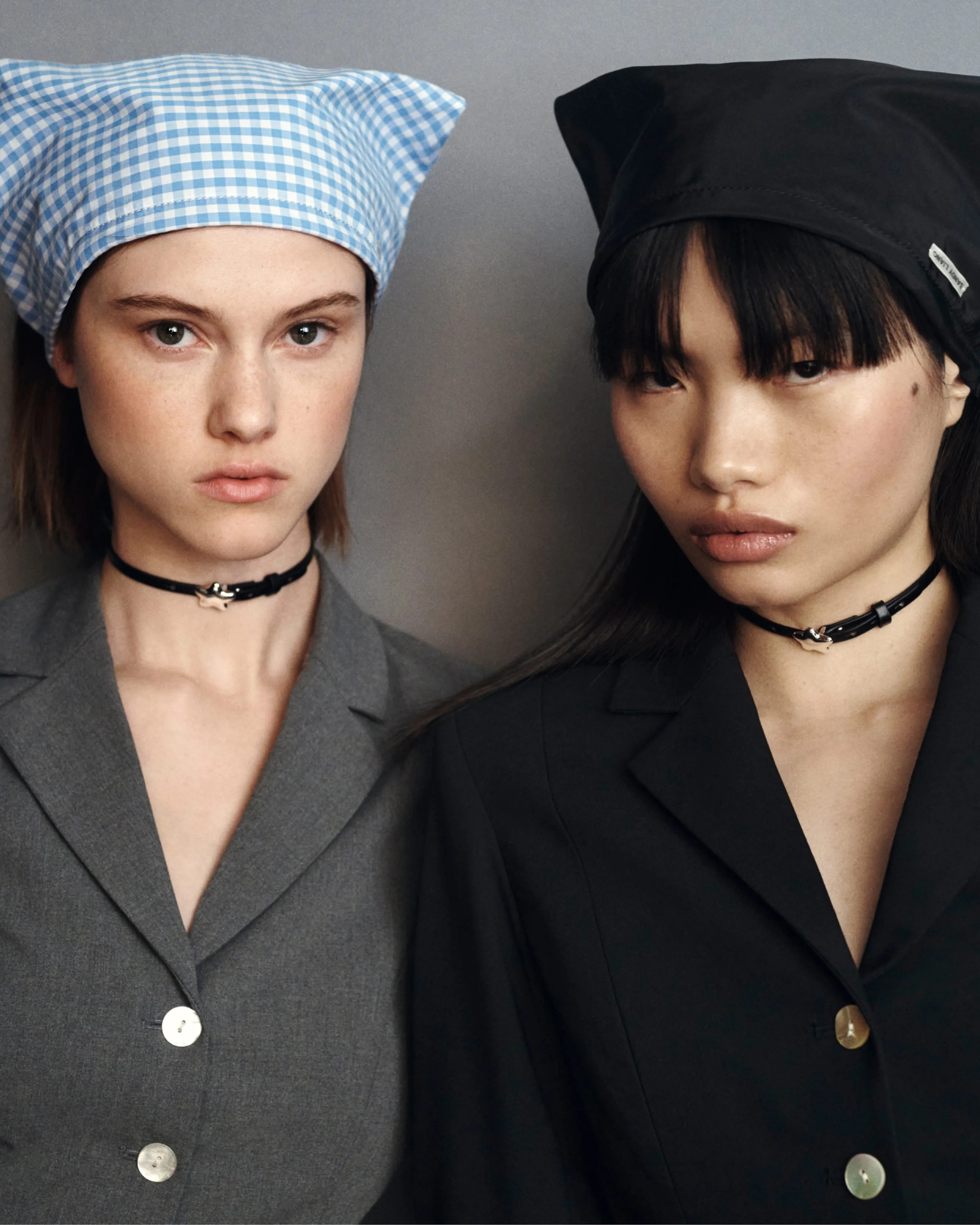 ACUTE BANDANA HEADBAND IN BLUE GINGHAM sold by Sandy Liang product image thumbnail 4