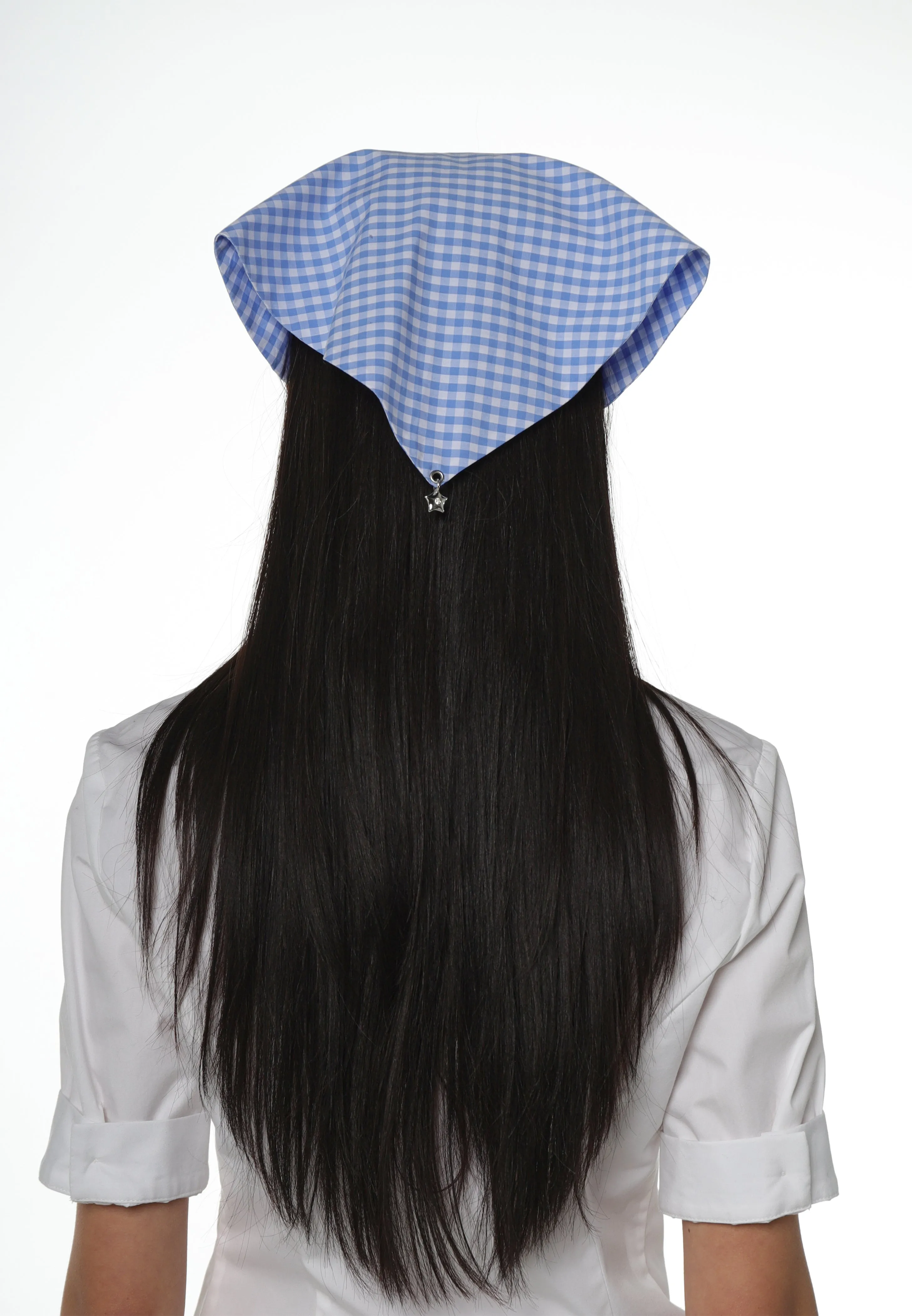 ACUTE BANDANA HEADBAND IN BLUE GINGHAM sold by Sandy Liang product image thumbnail 2
