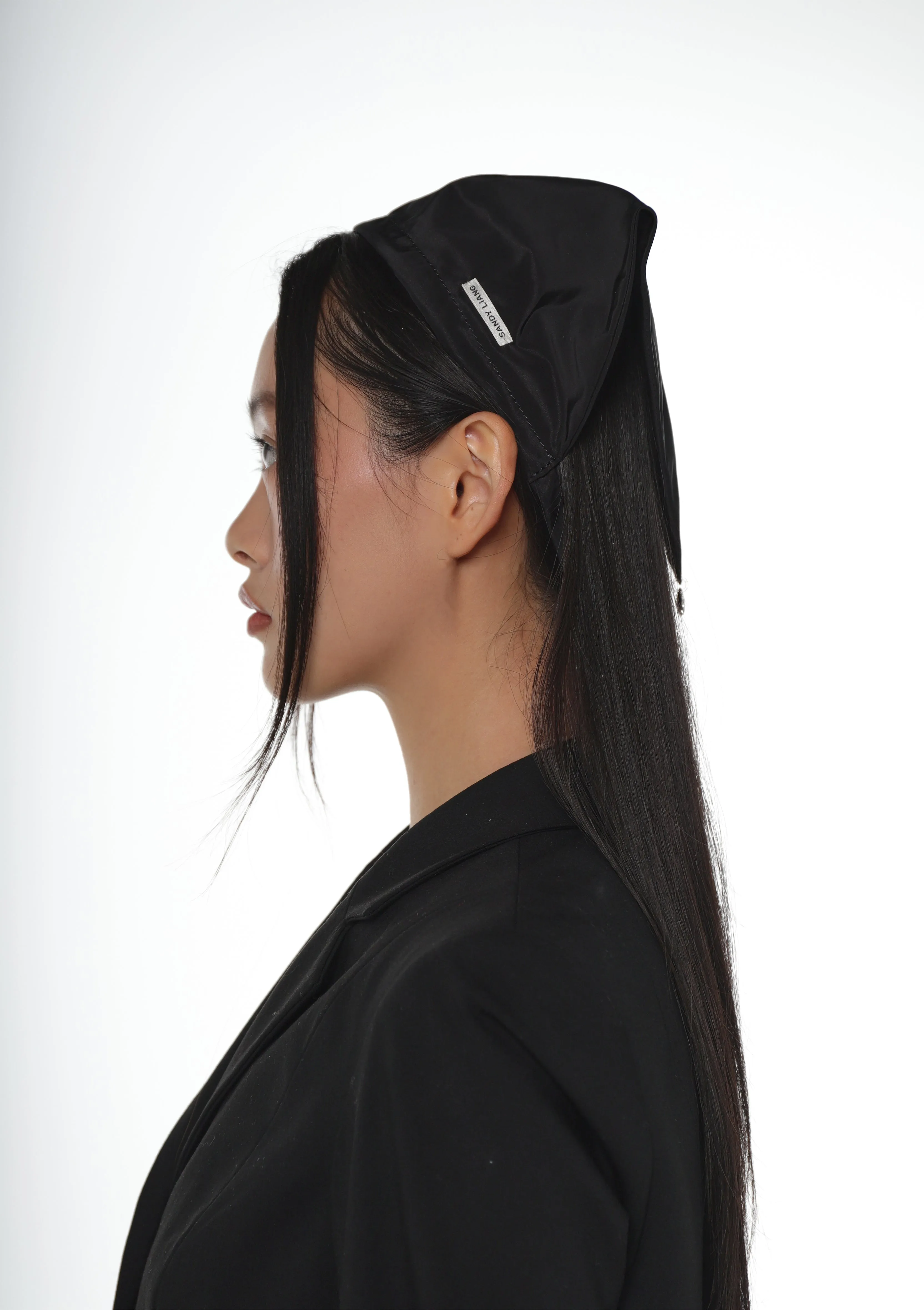 ACUTE BANDANA HEADBAND IN BLACK sold by Sandy Liang product image thumbnail 3