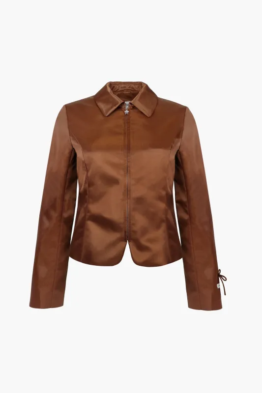 ANNECY JACKET IN BROWN sold by Sandy Liang