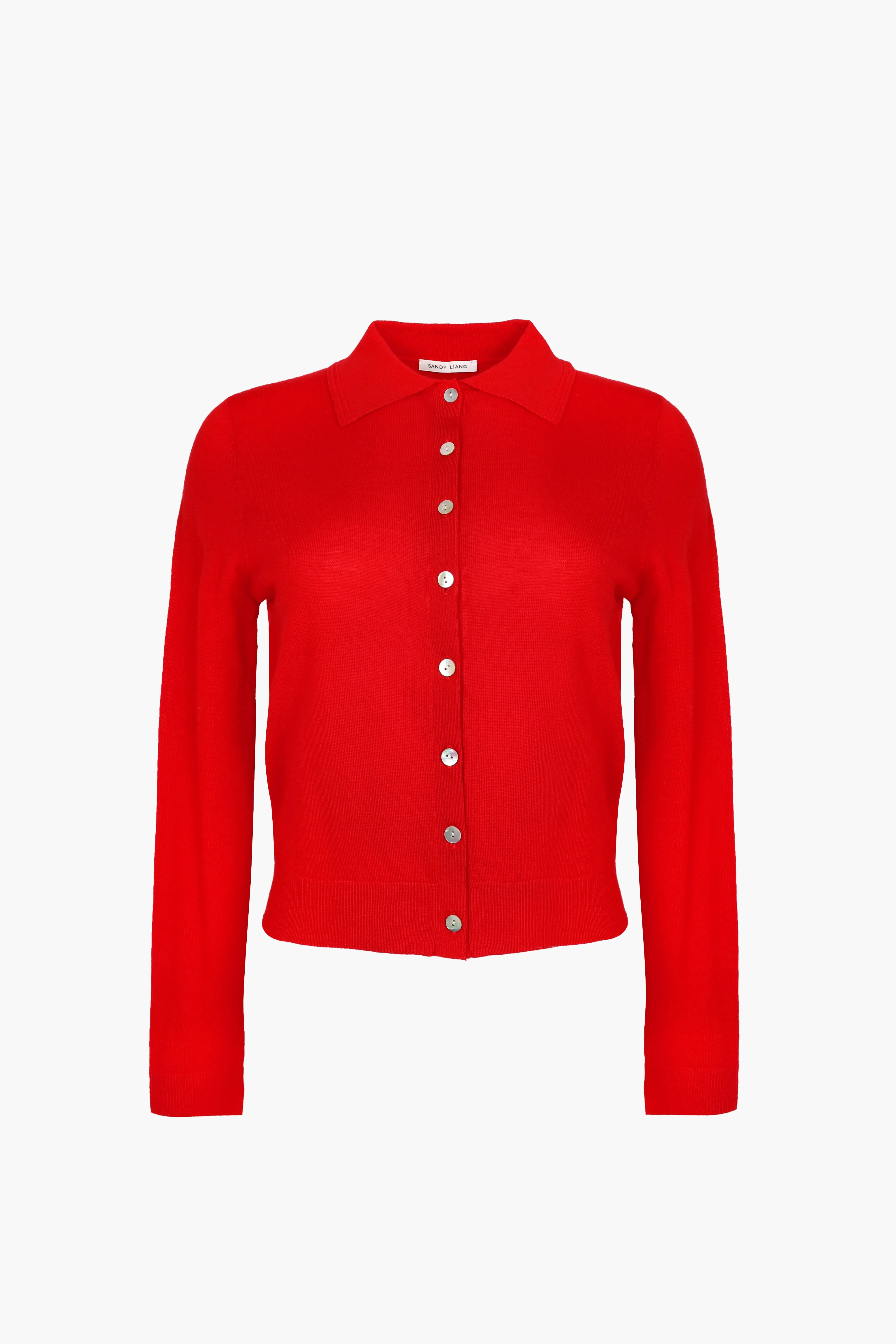 SUMMERS CARDIGAN IN RED sold by Sandy Liang
