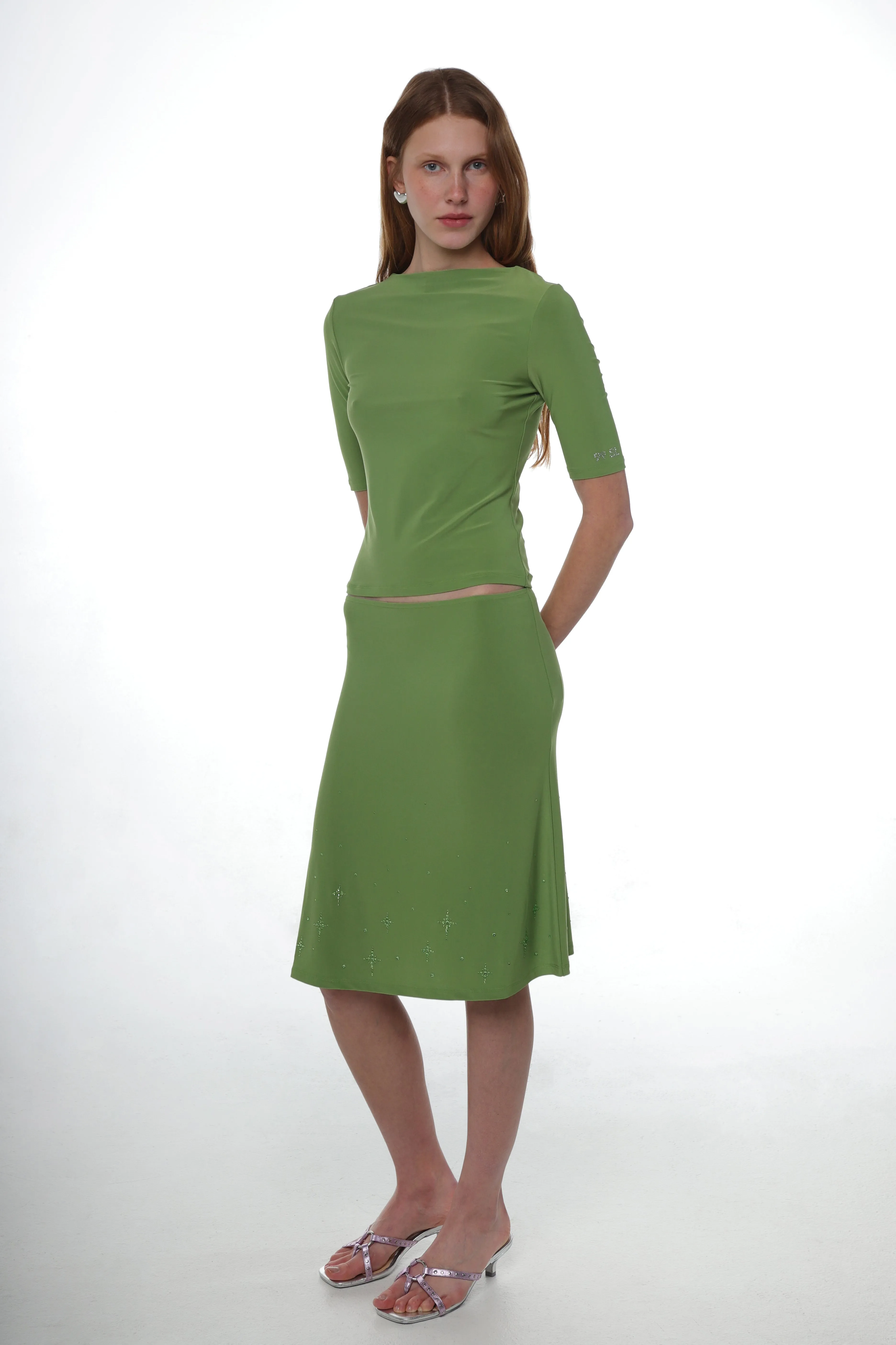 QUILL TOP IN LIME sold by Sandy Liang product image thumbnail 3