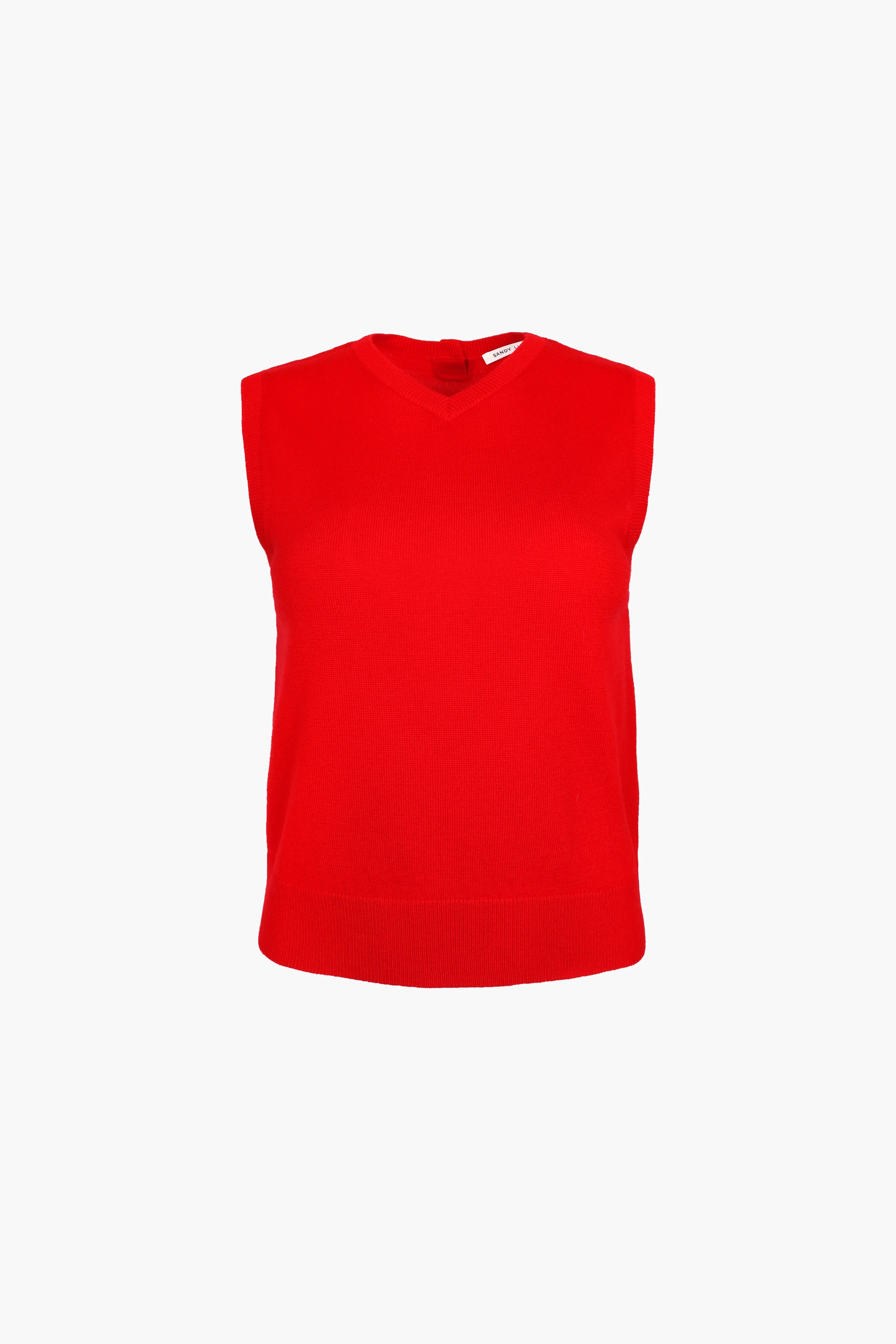 MELTY VEST IN RED sold by Sandy Liang