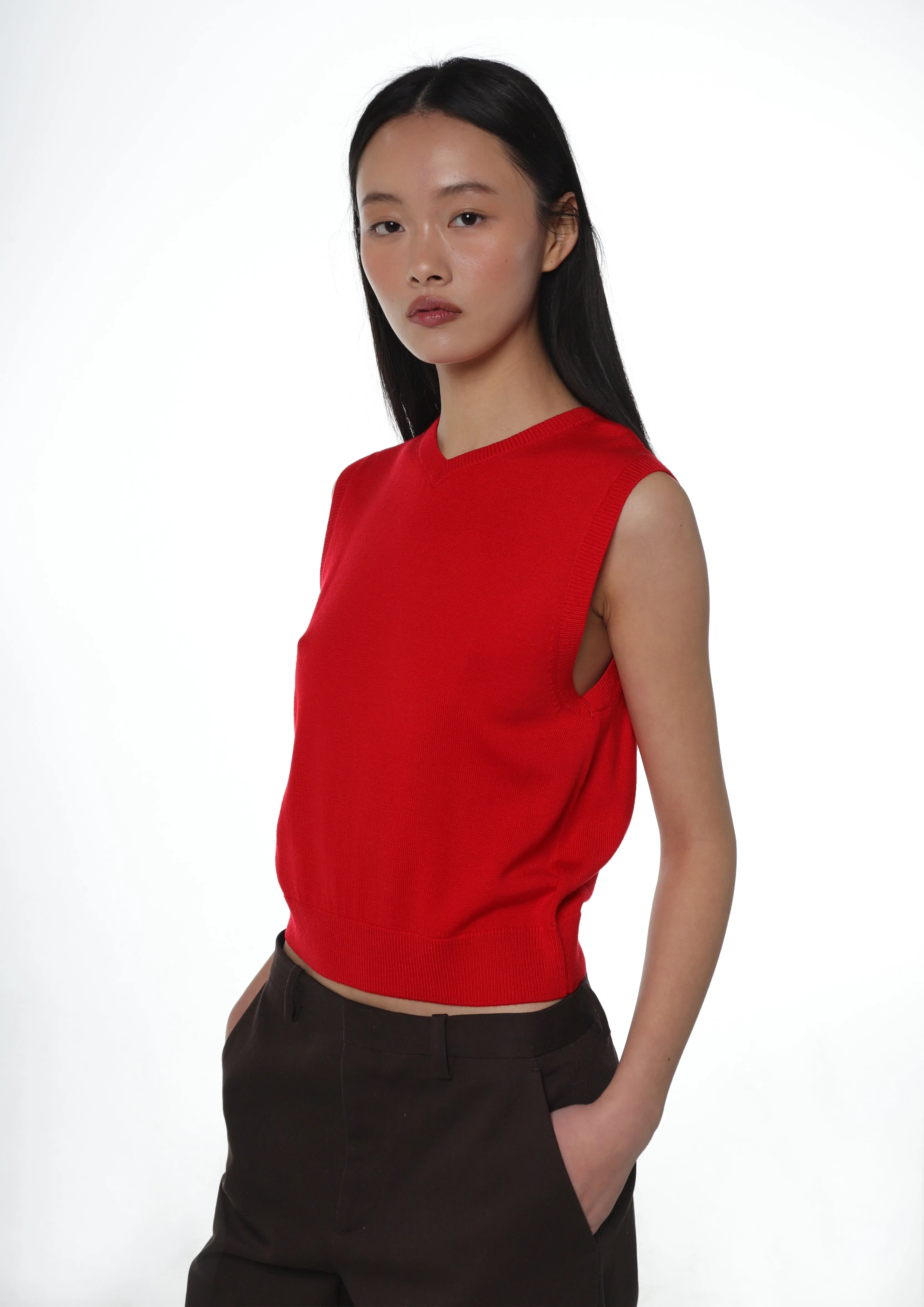 MELTY VEST IN RED sold by Sandy Liang product image thumbnail 3