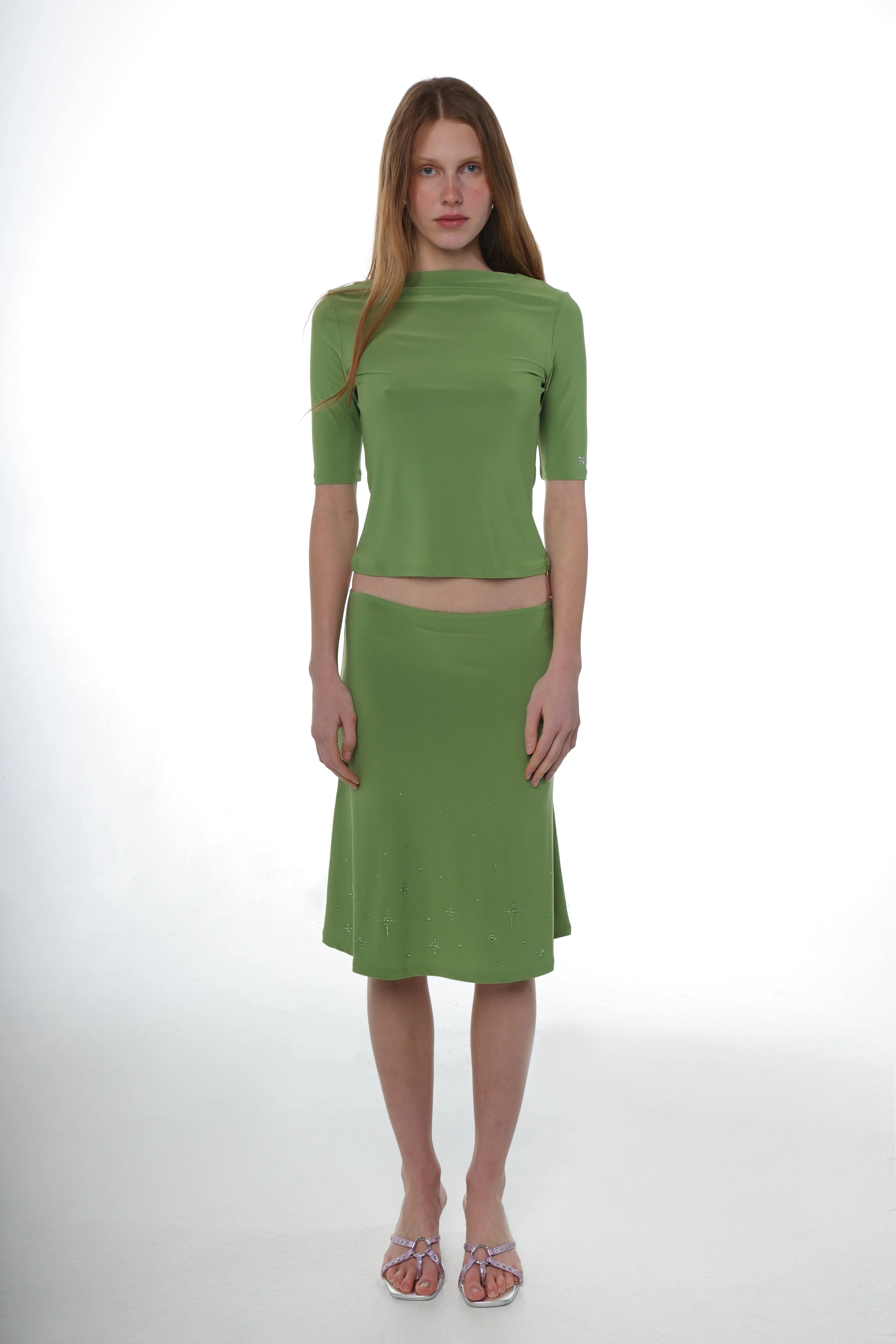 EMOLGA SKIRT IN LIME sold by Sandy Liang product image thumbnail 2