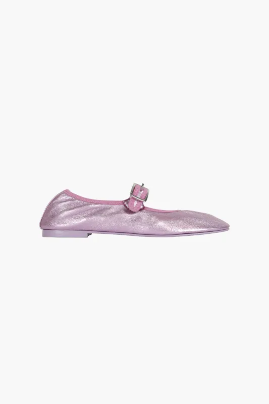 MARY JANE STRETCH IN METALLIC PINK sold by Sandy Liang