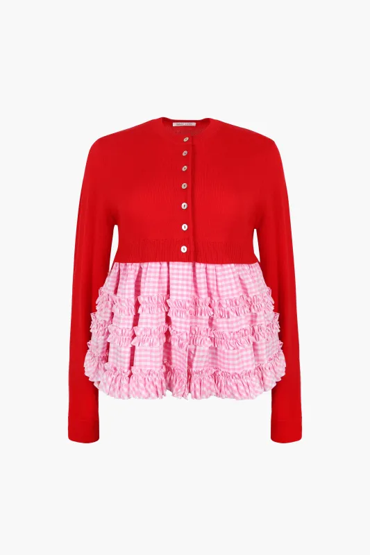 PAWPAW CARDIGAN IN RED sold by Sandy Liang