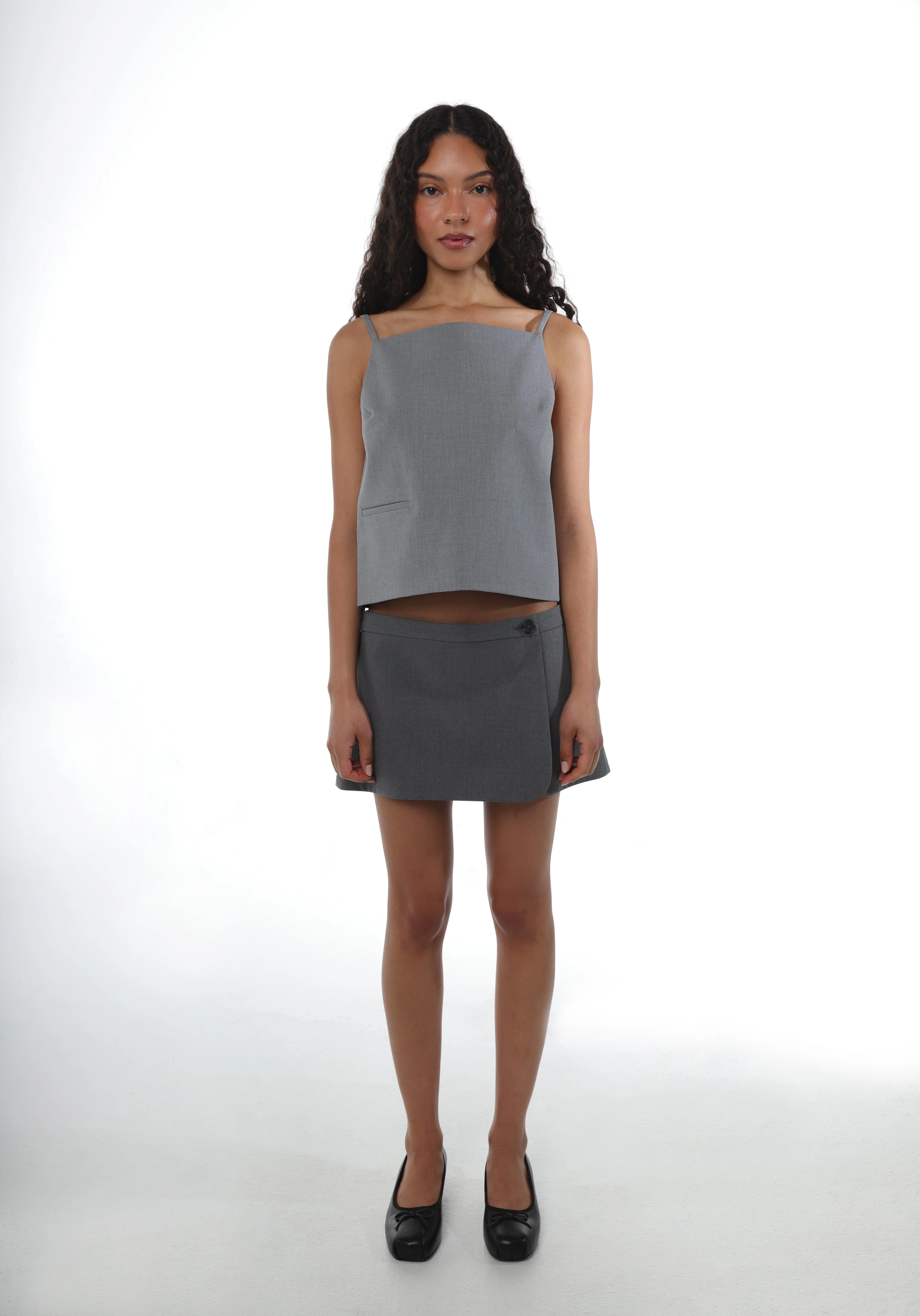 CECILIA TOP IN LIGHT GREY sold by Sandy Liang product image thumbnail 2