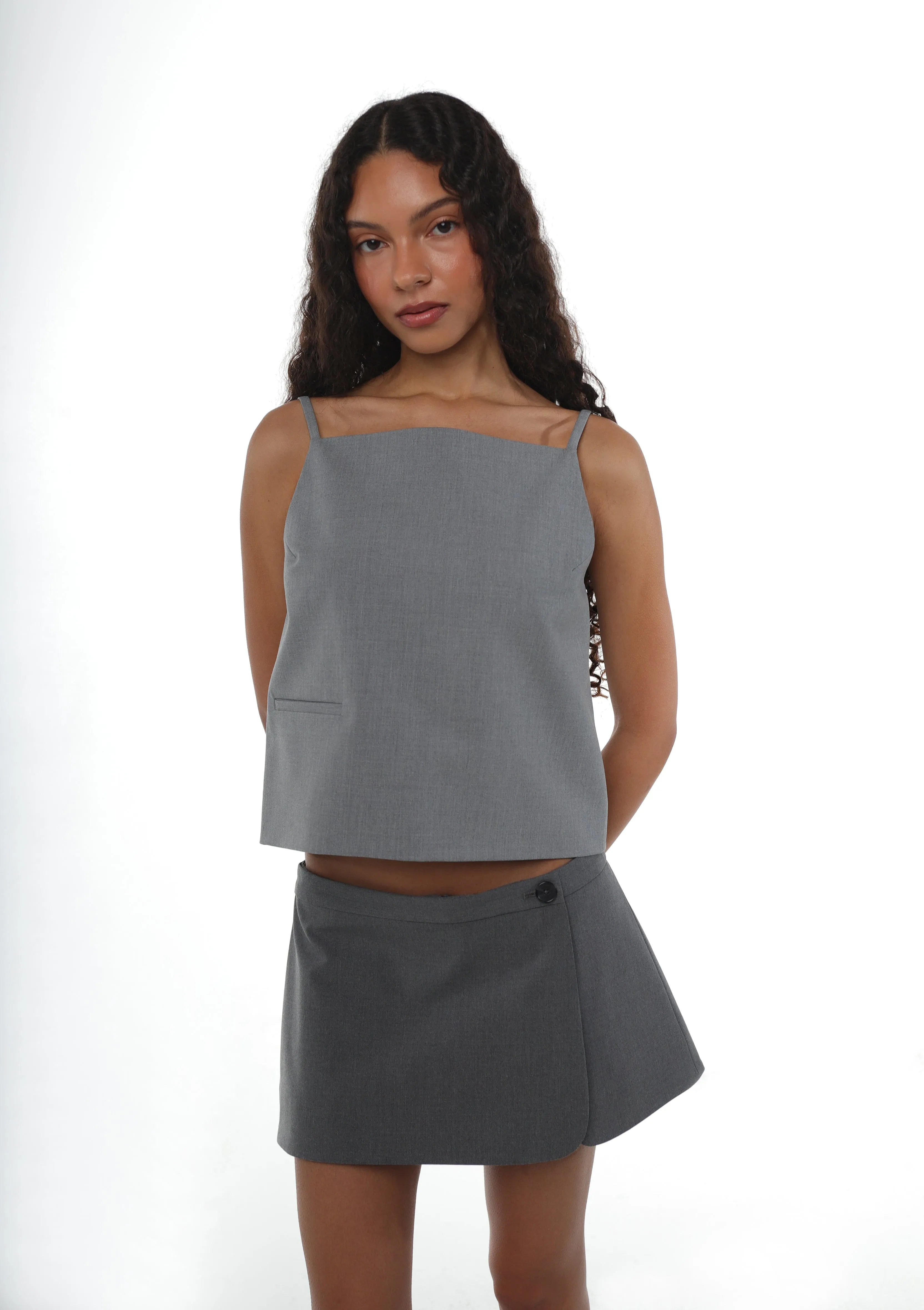 CECILIA TOP IN LIGHT GREY sold by Sandy Liang product image thumbnail 3