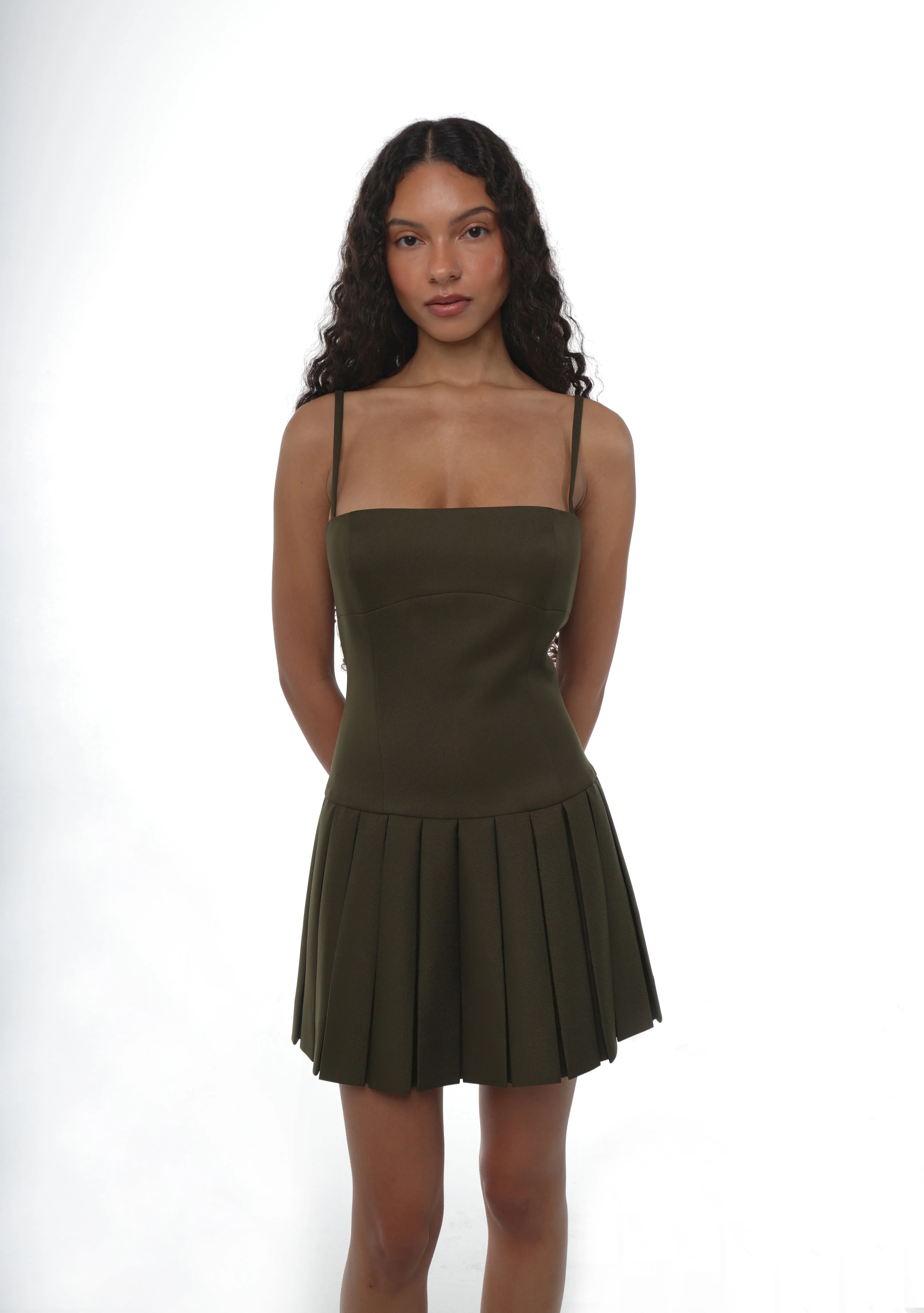 TOO DRESS IN OLIVE sold by Sandy Liang product image thumbnail 2