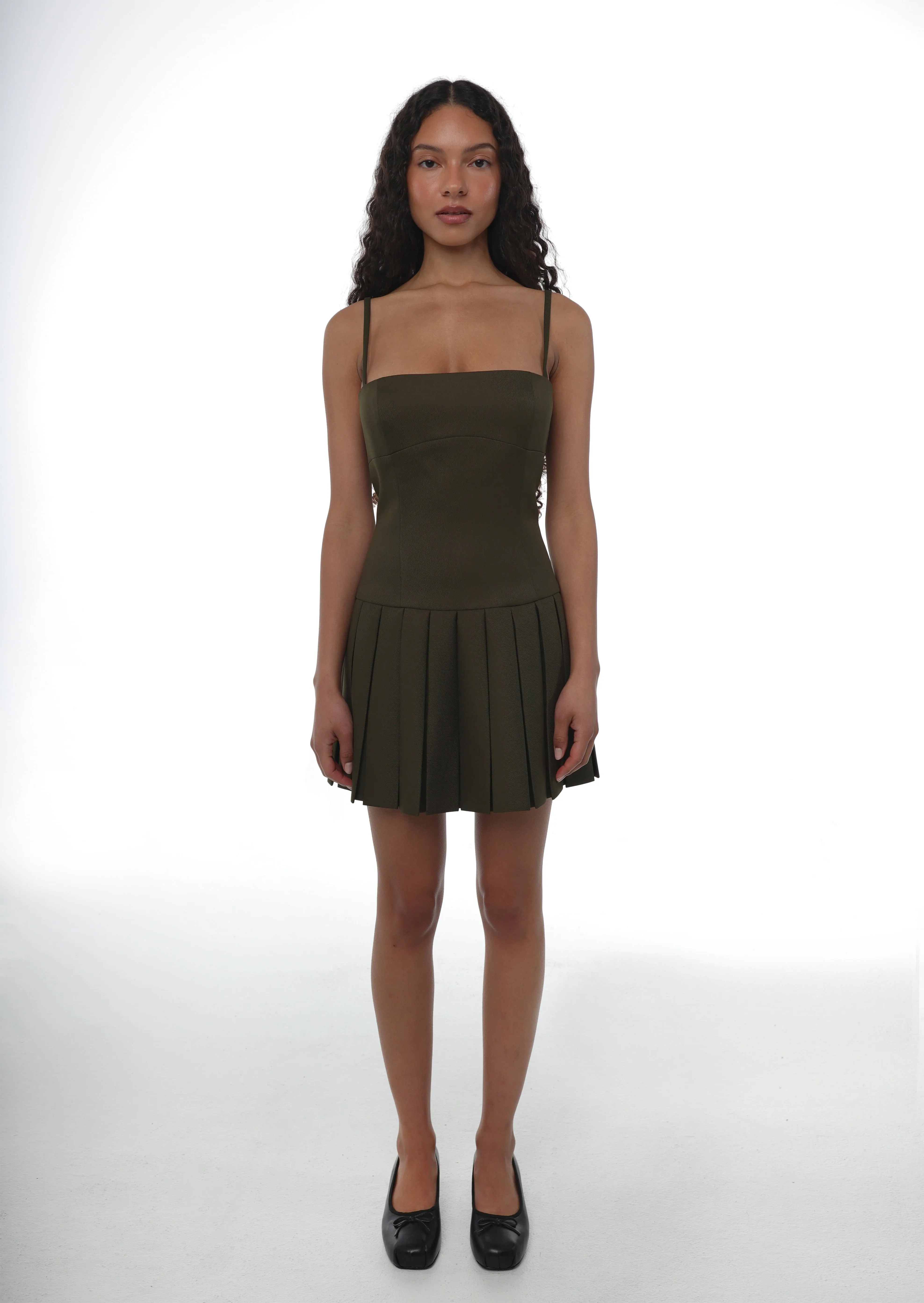 TOO DRESS IN OLIVE sold by Sandy Liang product image thumbnail 5
