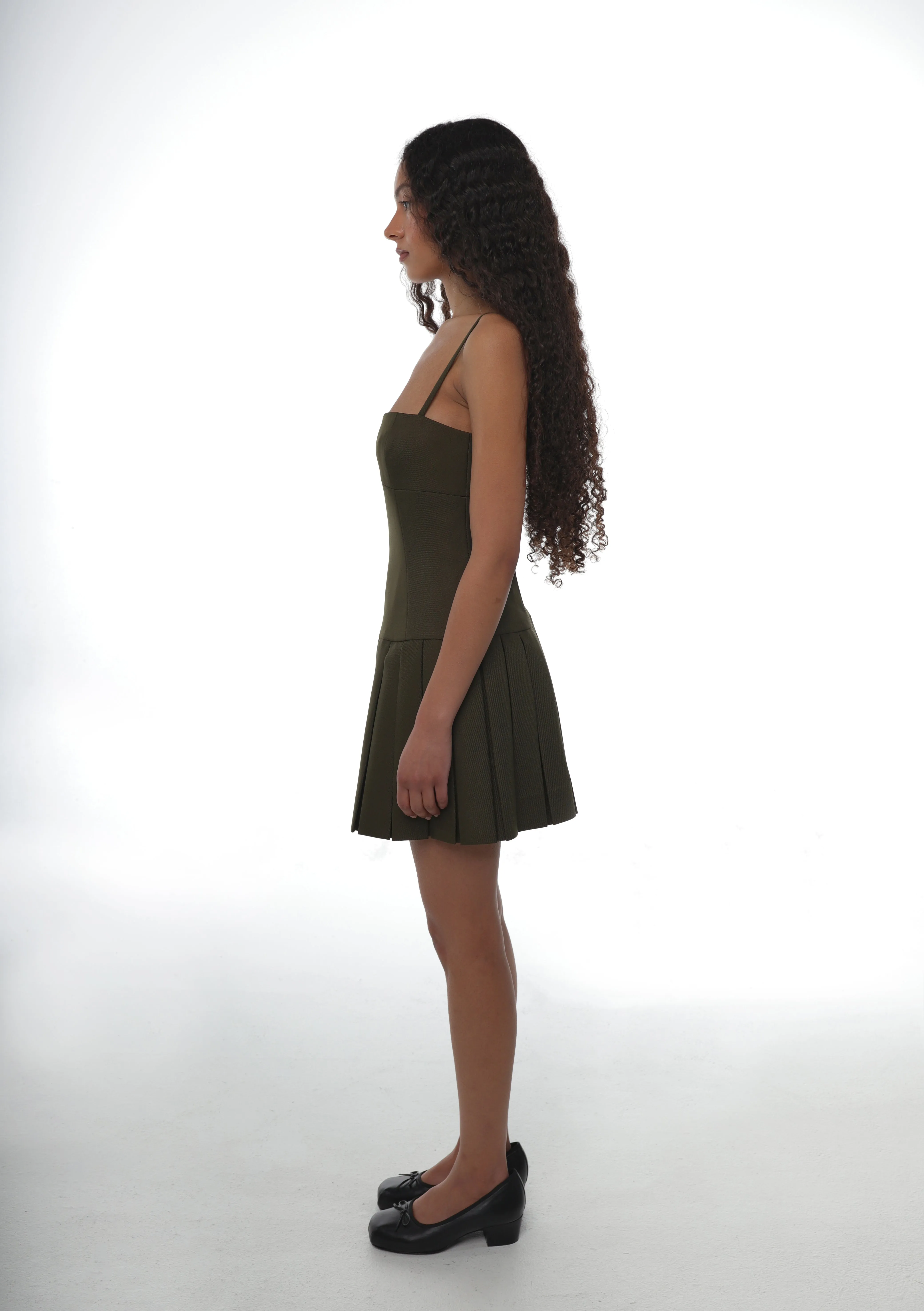 TOO DRESS IN OLIVE sold by Sandy Liang product image thumbnail 4