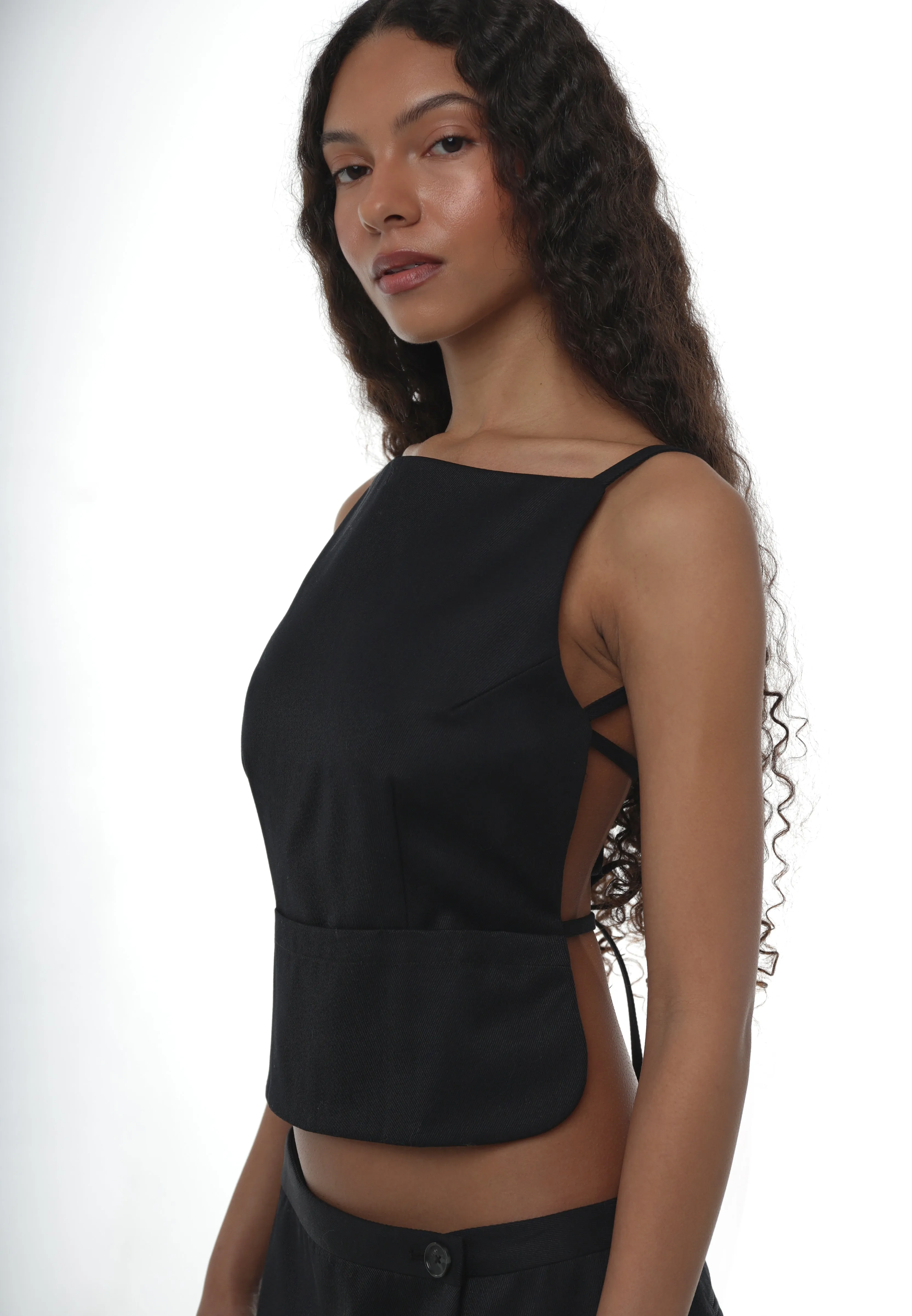 BRANDO TOP IN BLACK sold by Sandy Liang product image thumbnail 3