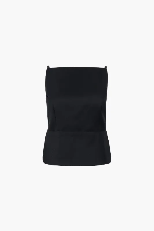 BRANDO TOP IN BLACK made by Sandy Liang