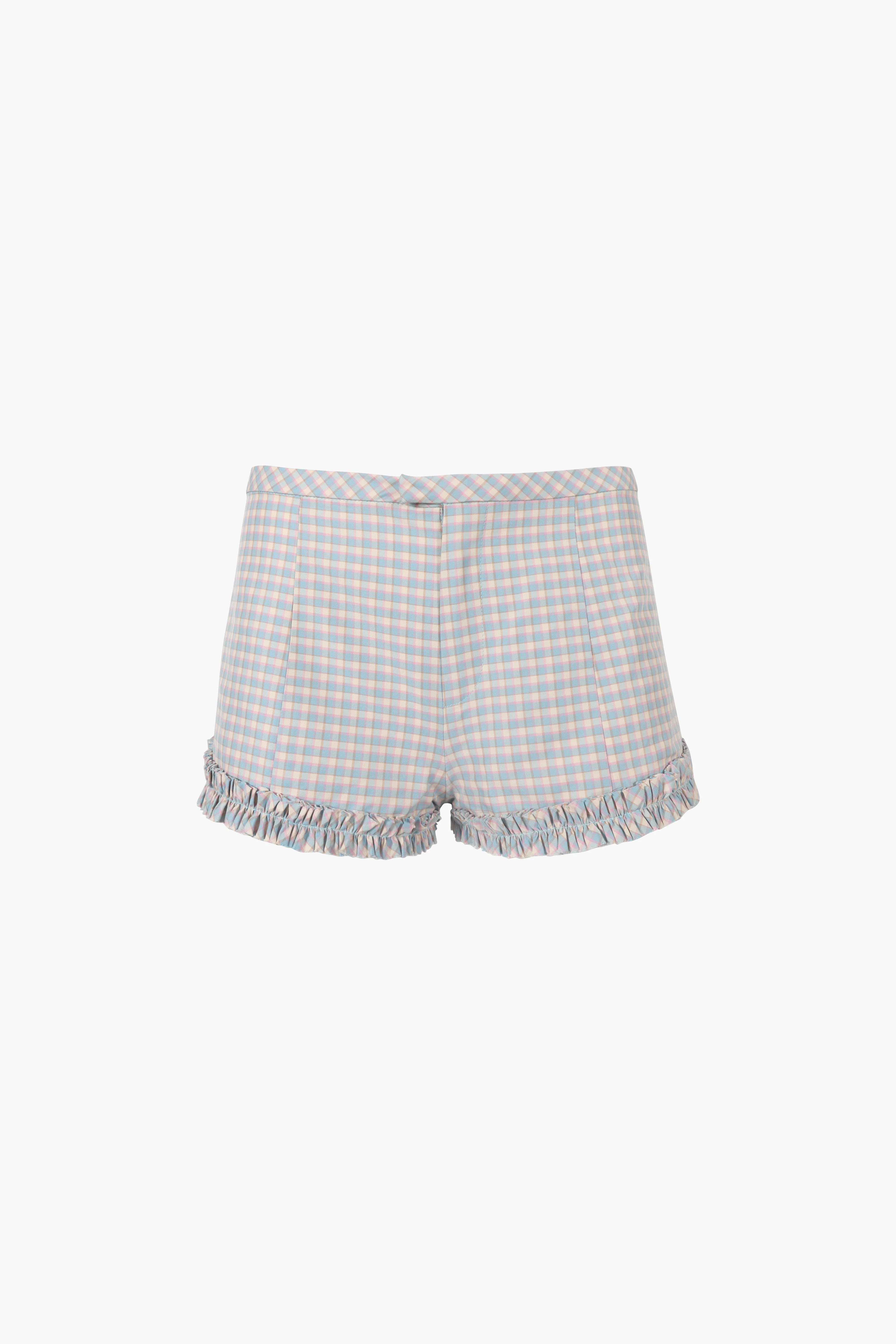 QUOKKA SHORTS IN PICNIC GINGHAM sold by Sandy Liang