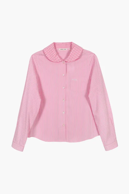 WILBUR TOP IN PINK GINGHAM sold by Sandy Liang