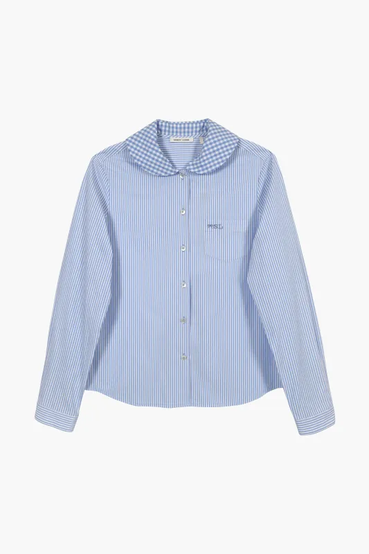 WILBUR TOP IN BLUE GINGHAM sold by Sandy Liang
