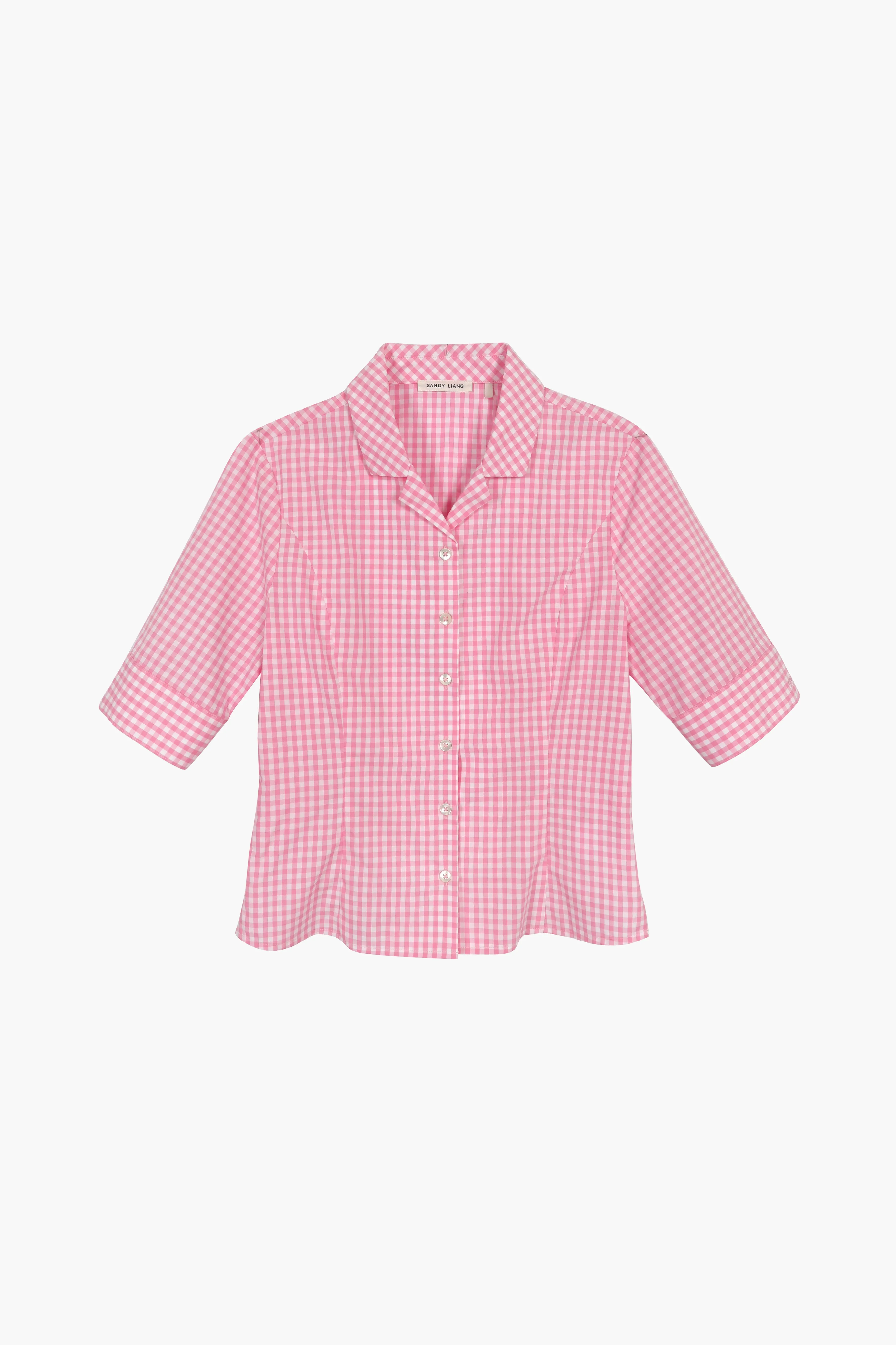 SOL TOP IN PINK GINGHAM sold by Sandy Liang