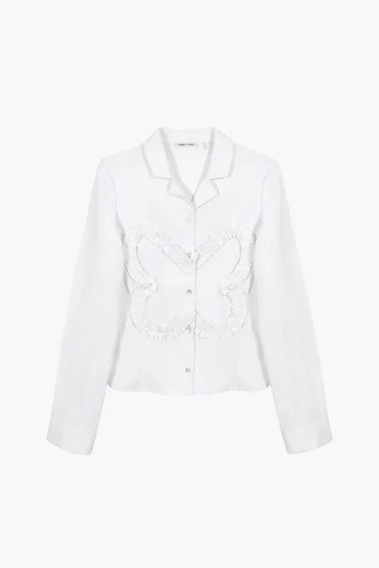 PAPILLON TOP IN WHITE sold by Sandy Liang