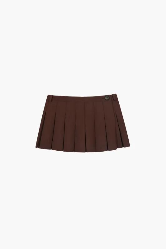 BUNNY SKORT IN DARK BROWN sold by Sandy Liang