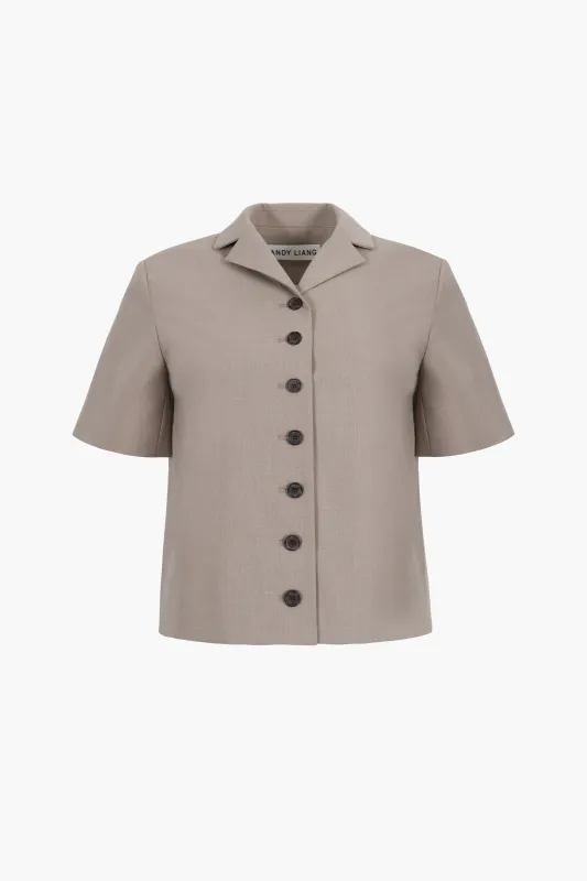 BEVERLY JACKET IN TAUPE sold by Sandy Liang