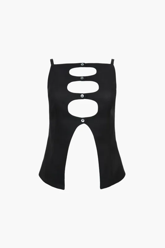 SAGUARO TOP IN BLACK sold by Sandy Liang