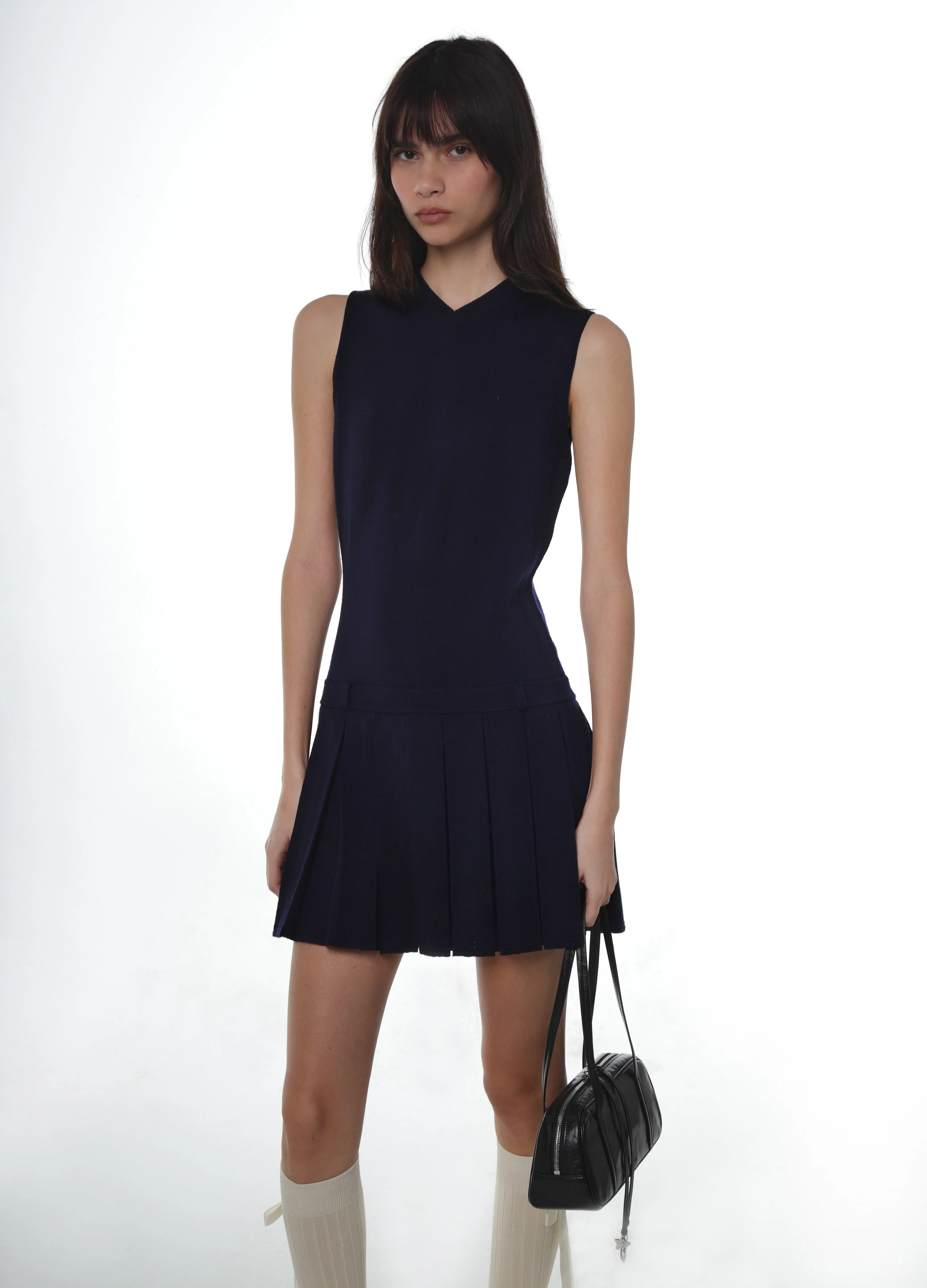 MILLIE DRESS IN NAVY sold by Sandy Liang product image thumbnail 2