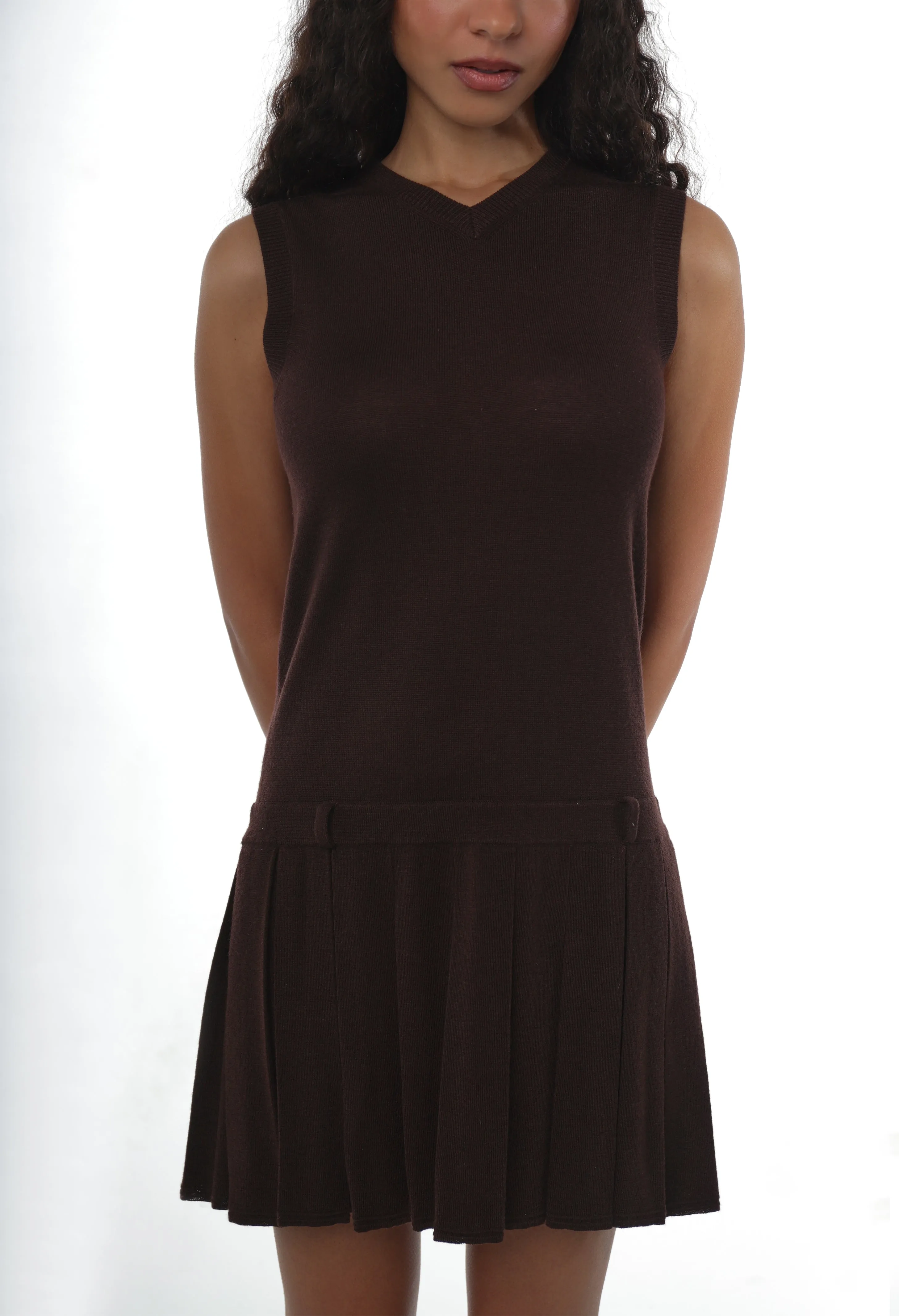 MILLIE DRESS IN BROWN sold by Sandy Liang product image thumbnail 4