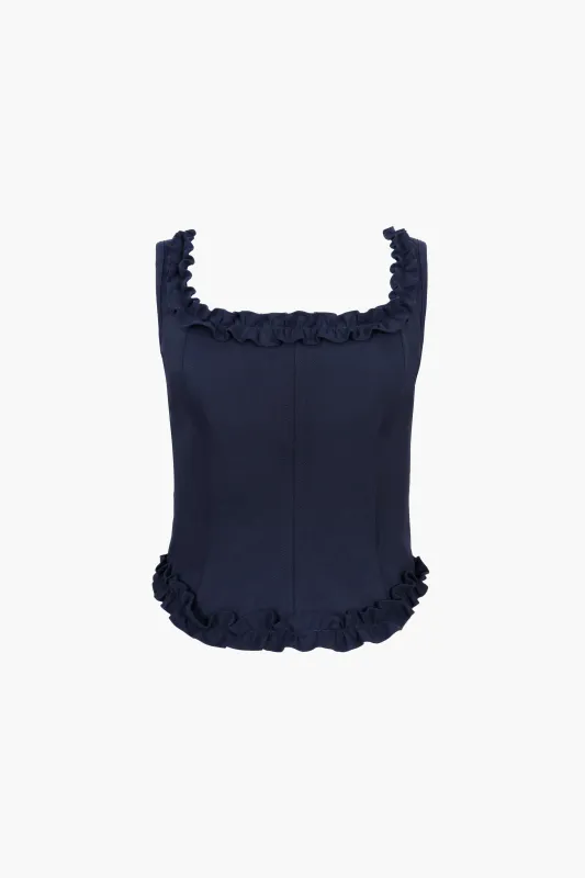 PIPER CORSET IN NAVY made by Sandy Liang