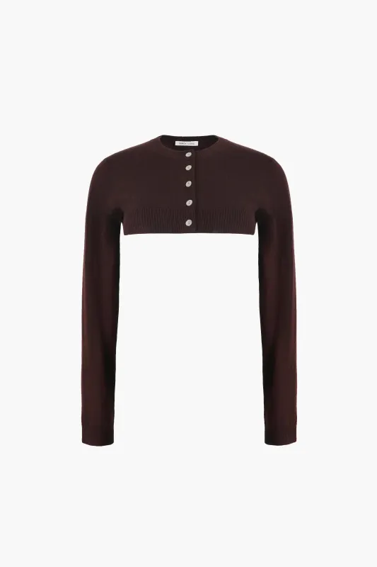 CHIP CARDIGAN IN BROWN sold by Sandy Liang