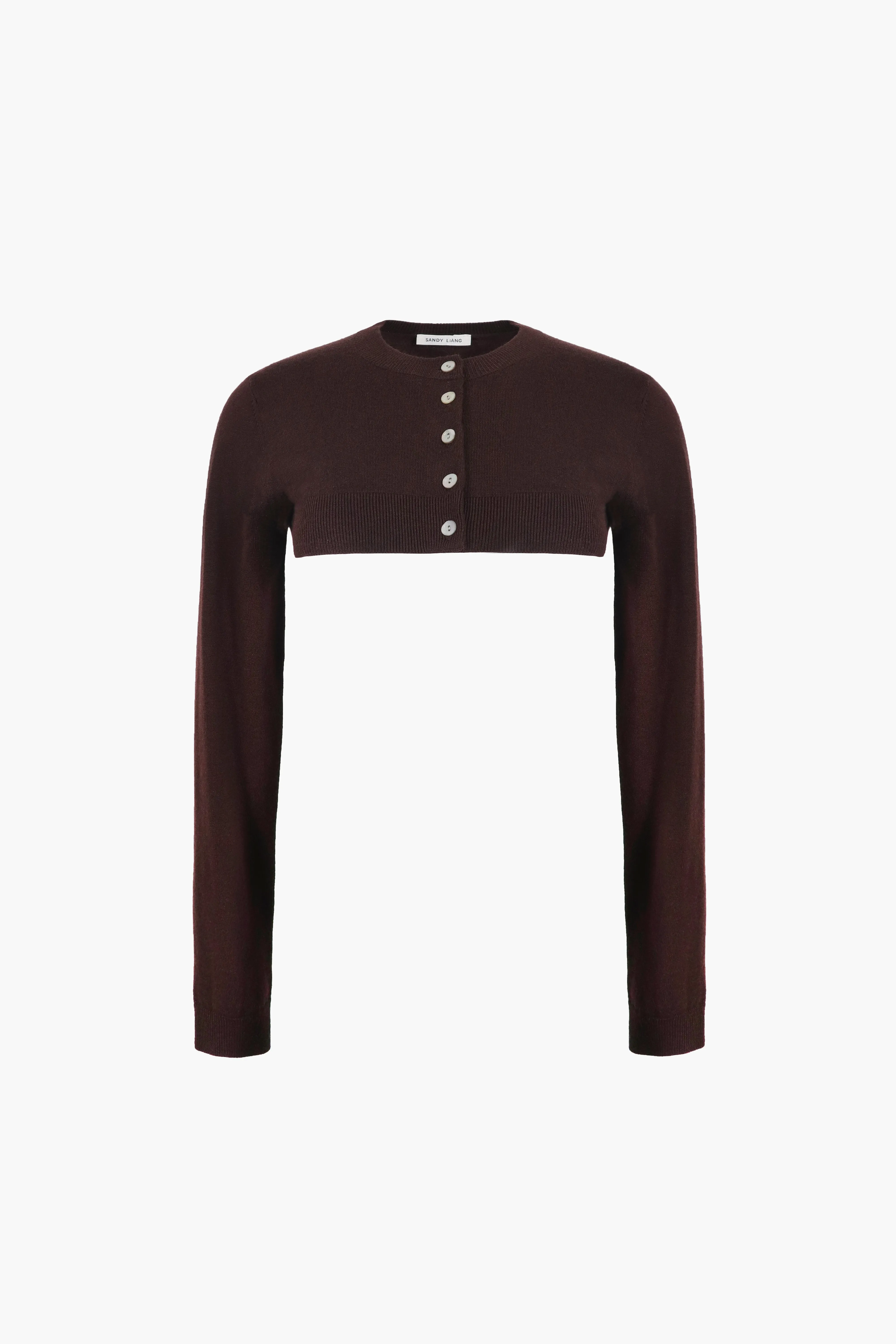 CHIP CARDIGAN IN BROWN sold by Sandy Liang