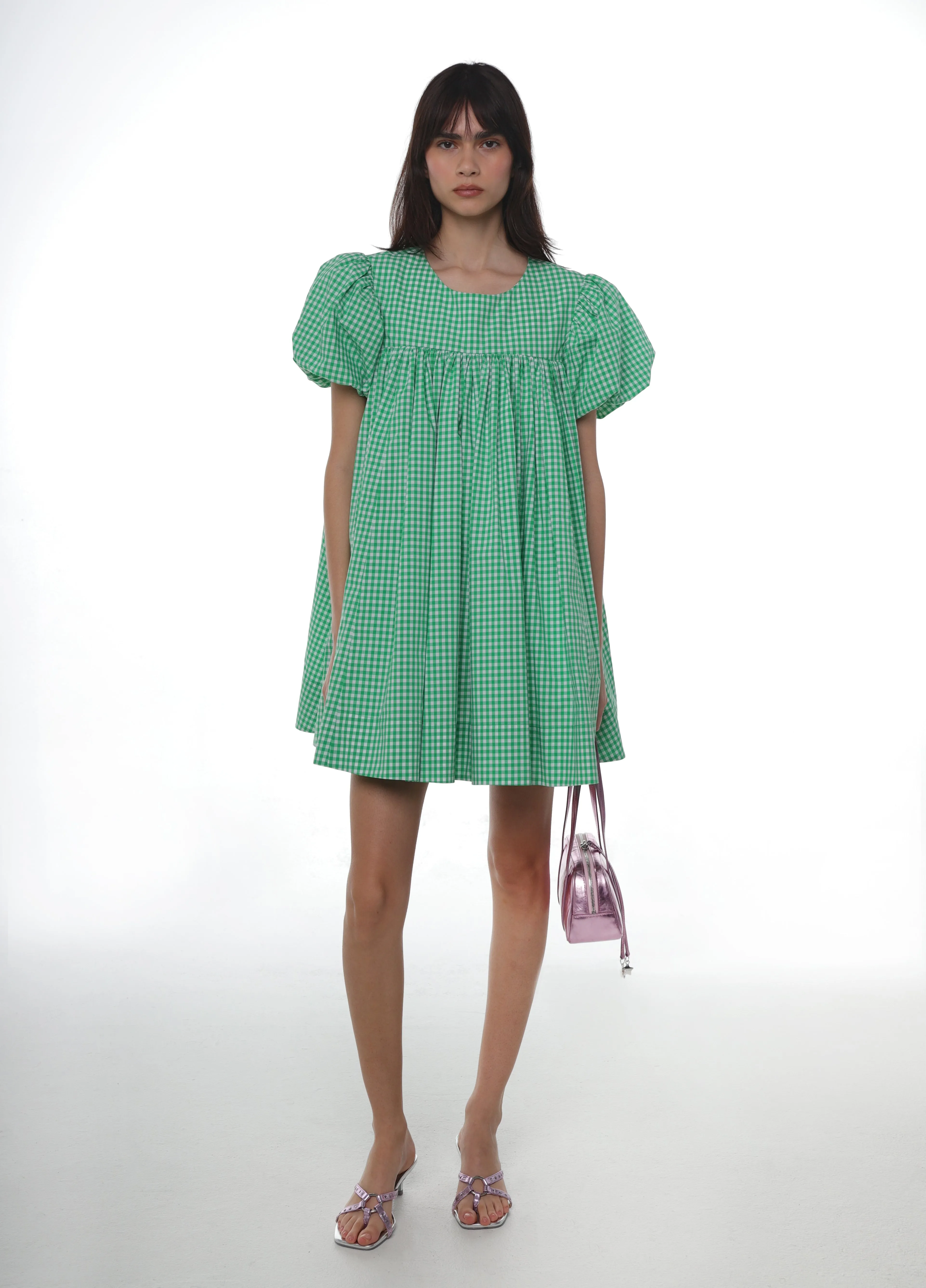 MIYO DRESS IN GREEN GINGHAM sold by Sandy Liang product image thumbnail 2