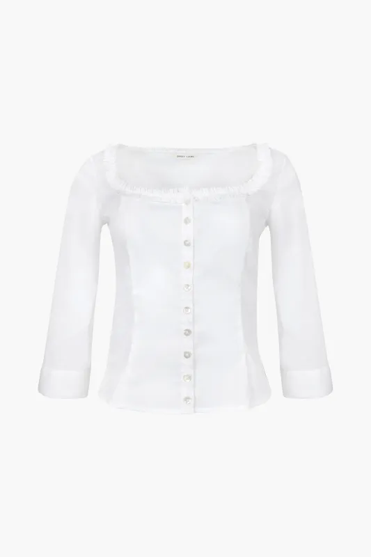 SIMONA TOP IN WHITE sold by Sandy Liang