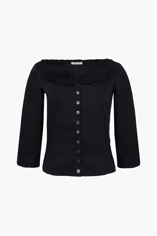 SIMONA TOP IN NAVY made by Sandy Liang
