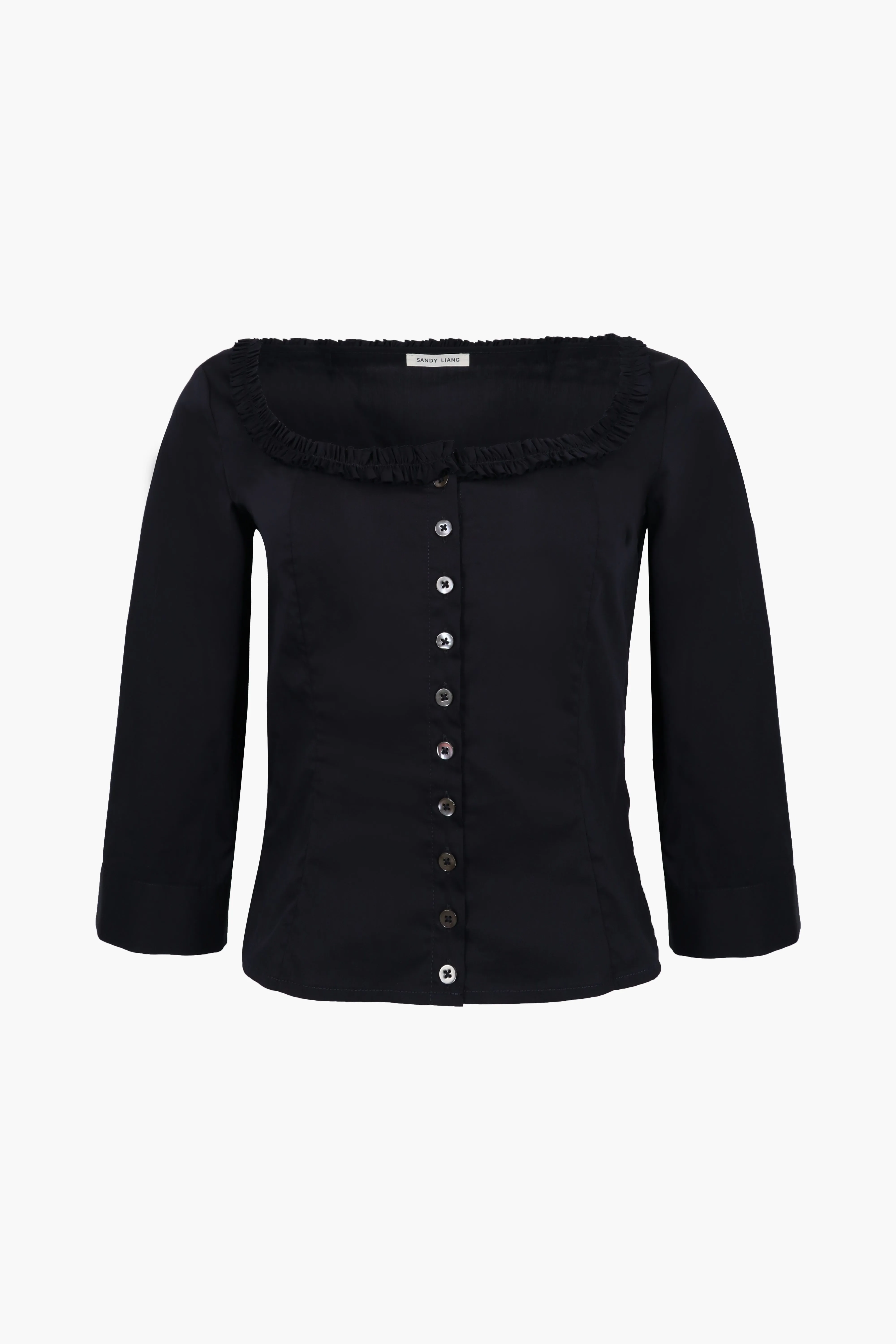 SIMONA TOP IN NAVY sold by Sandy Liang